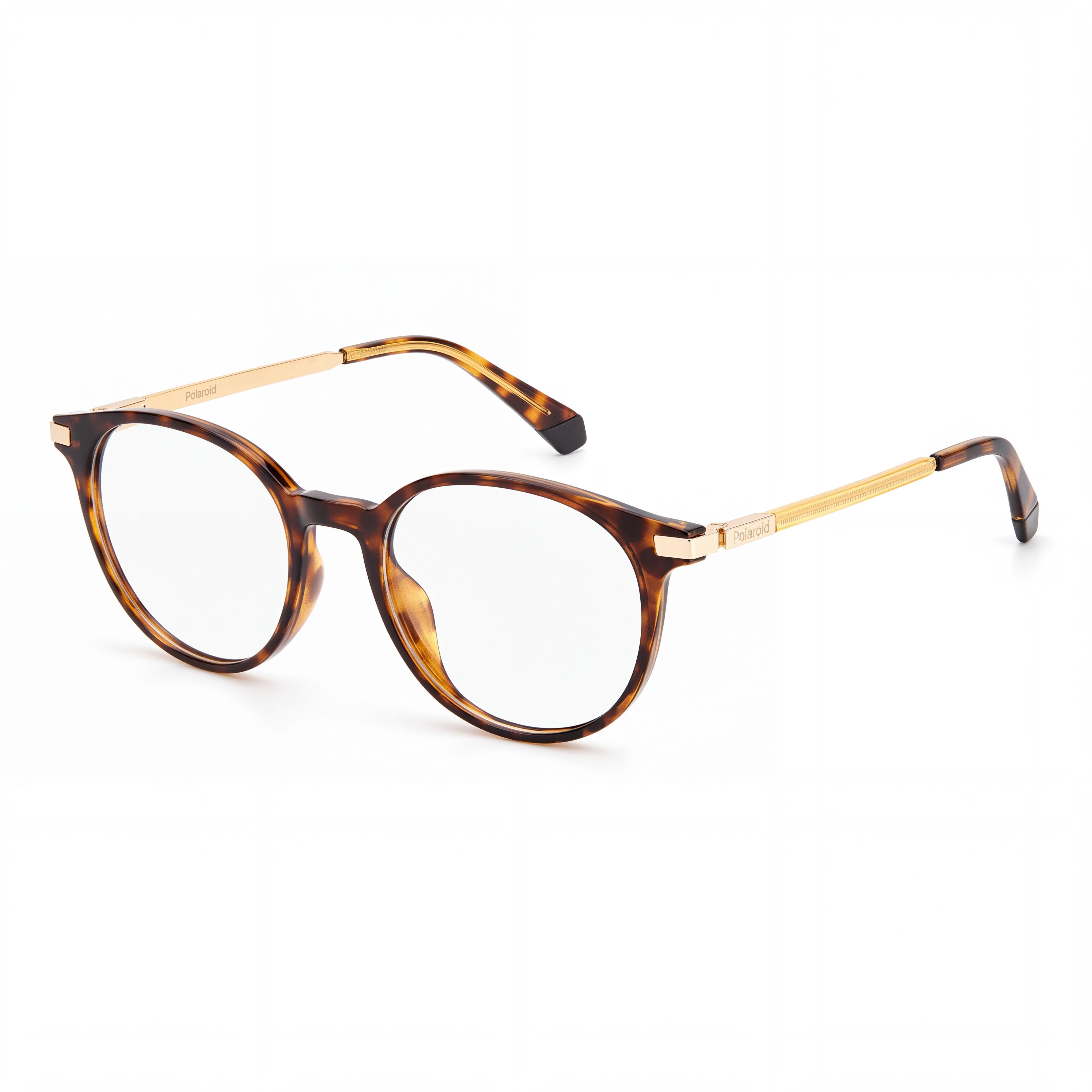 Polaroid Modern PLD D461/G Men's Injected Full-Rim Oval Havana Eyeglasses with Non-Polarized Lenses 50mm, Photo 1