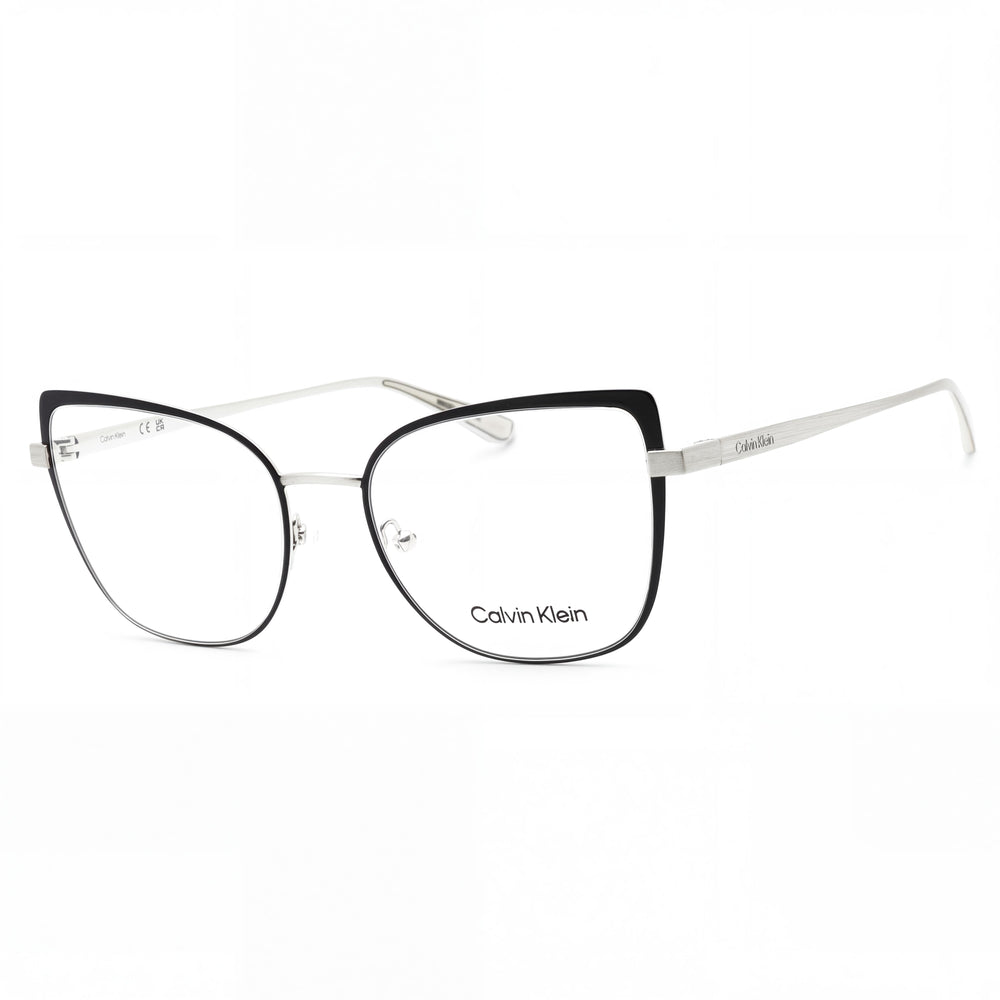 Calvin Klein Ck22101 Unisex Eyeglasses featuring a Black Silver Metal Cat Eye Frame with 54mm Lens Width