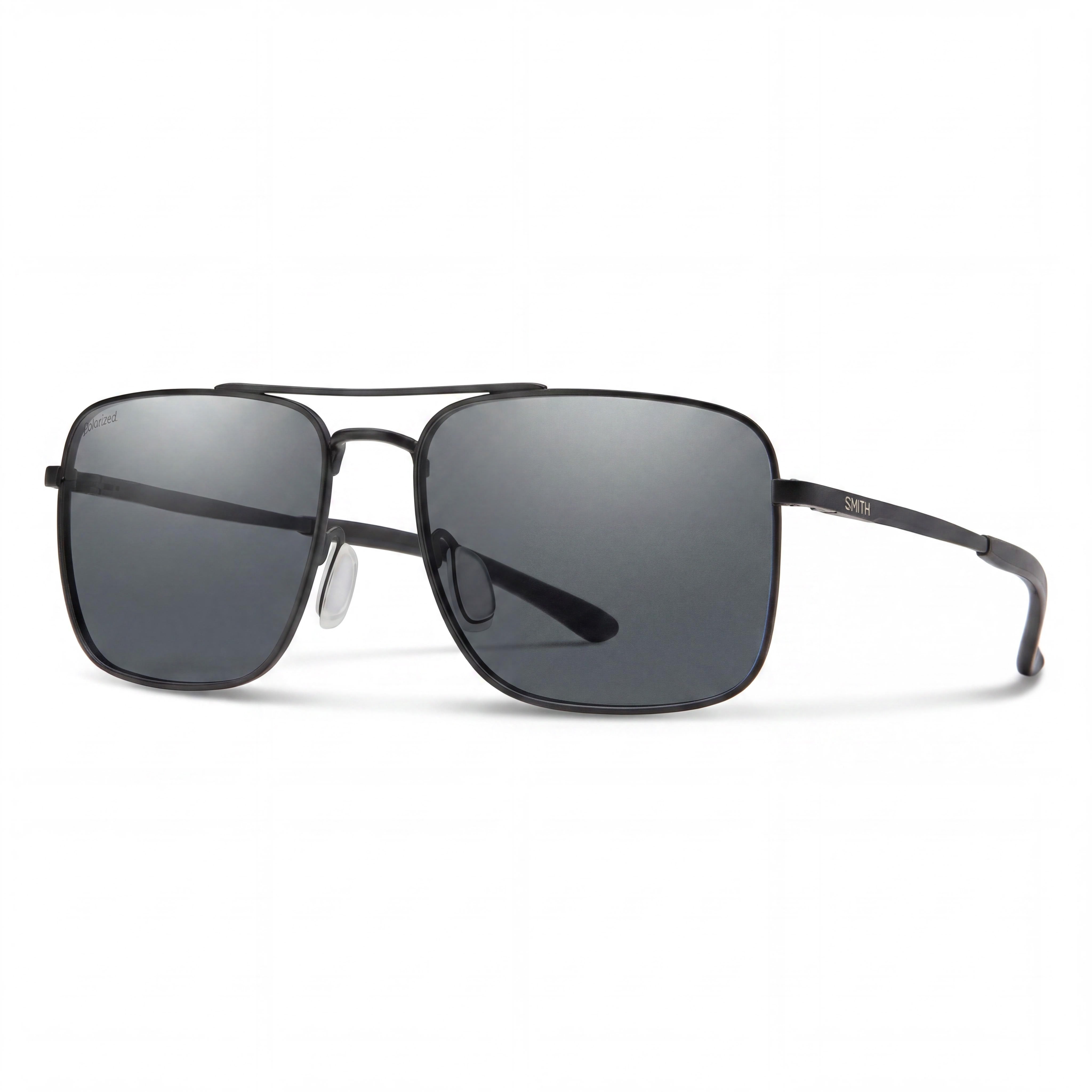 SMITH Outcome Unisex Acetate Frame Matte Black Polarized Gray Polycarbonate Lenses with UV Protection 45mm Sunglasses, Photo 1