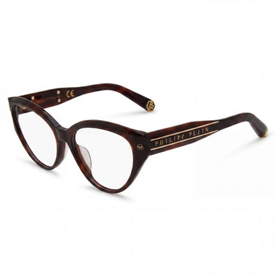 Gafas Philipp Plein VPP052 para mujer con montura clásica de plástico y lentes de demostración en color Havana oscuro brillante de 54 mm