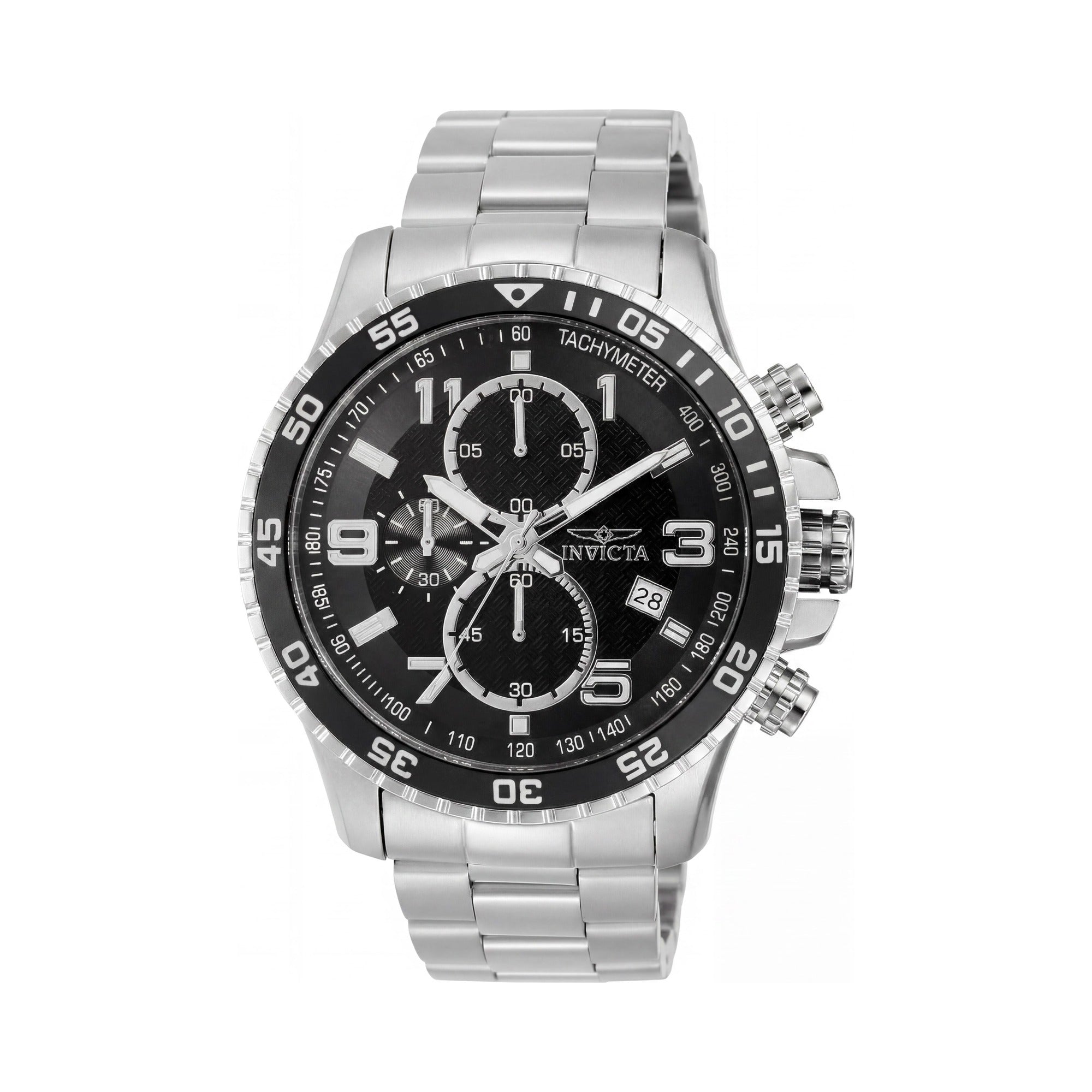 Reloj de cuarzo Invicta Specialty Collection 37146 para hombre, de acero inoxidable gris plateado y esfera negra, 45 mm, Photo 1