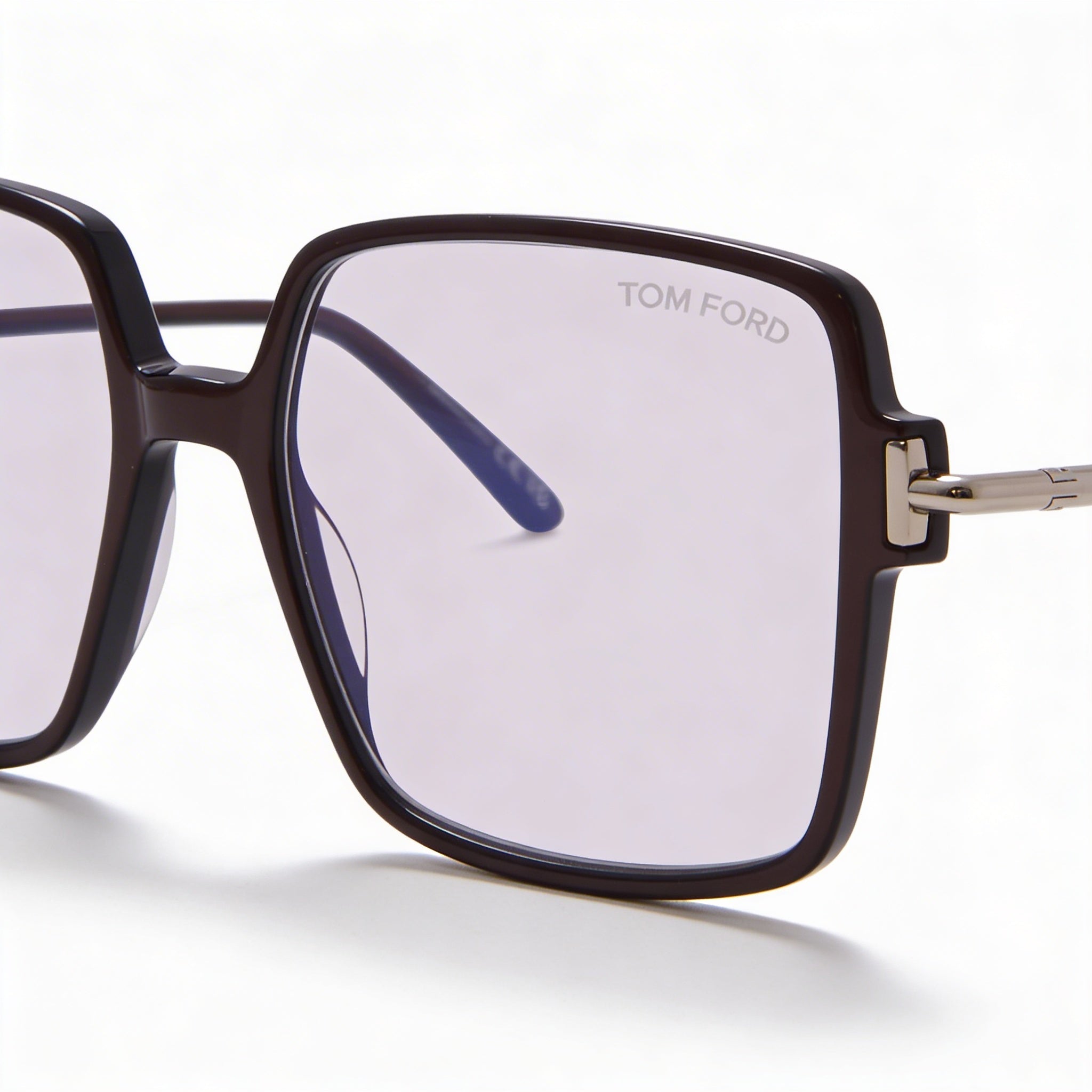 Tom Ford FT5915-B Women's Light Brown Blue Block Full Rim Square Plastic Non- Eyeglasses 53mm, Photo 2