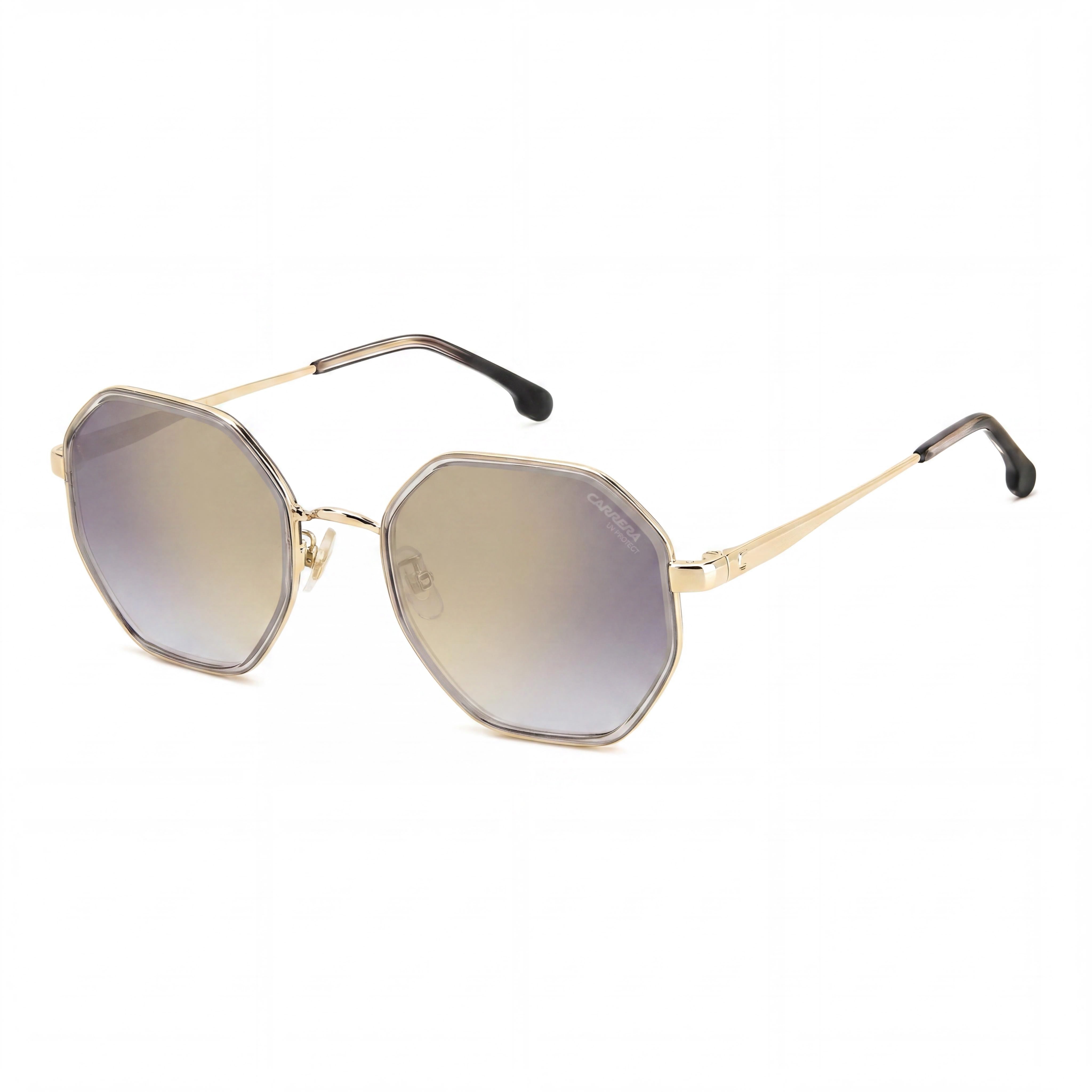 Gafas de sol unisex casuales Carrera 3029/S de metal gris no polarizadas, lentes espejo dorado degradado gris, 53 mm, 100% protección UV, Photo 1