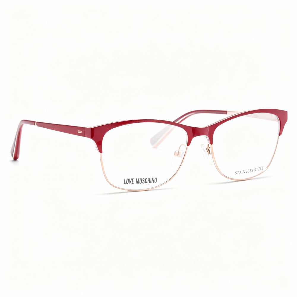 Love Moschino Women's Prescription Eyewear Red Metal Frames with Clear Lenses 53-16-145