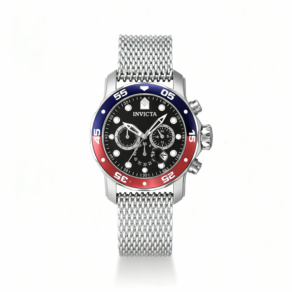 Reloj Invicta Pro Diver 47630 para hombre, cronógrafo de acero inoxidable con bisel azul, rojo y negro, 48 mm
