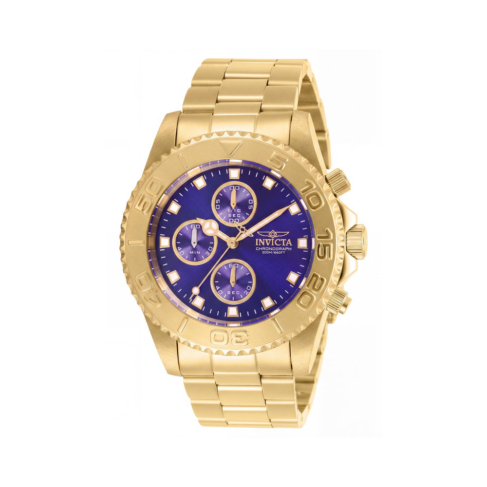 Invicta 28682 Bracelet Men's Gold-Tone Stainless Steel Blue Dial Chronograph Watch 43.5mm