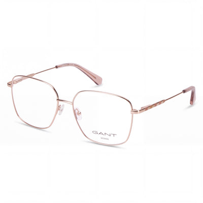 Gafas de sol GANT Ga4145 para mujer, montura de metal oro rosa y rosa claro, lentes de policarbonato transparente, 56-16-140 mm
