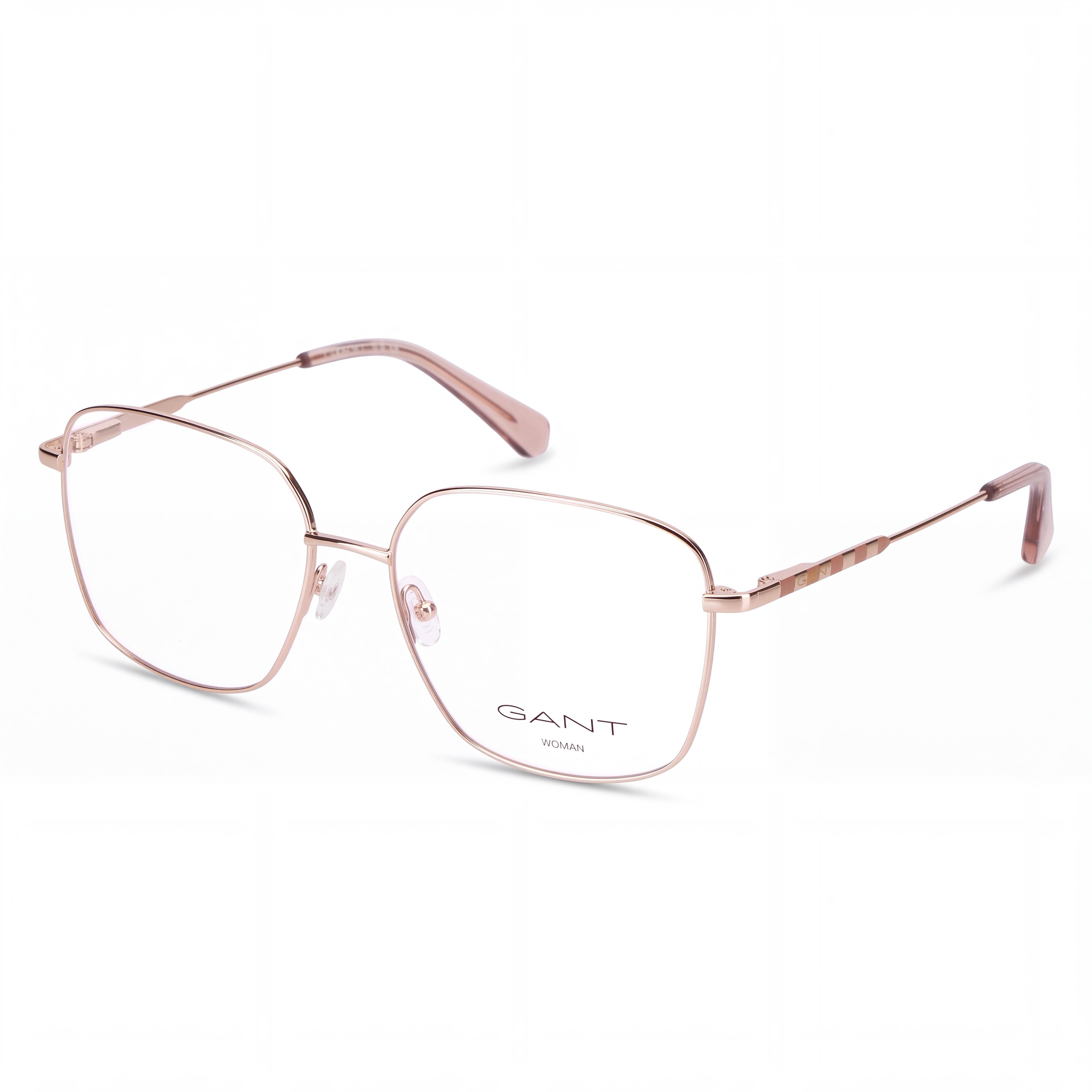 Gafas de sol GANT Ga4145 para mujer, montura de metal oro rosa y rosa claro, lentes de policarbonato transparente, 56-16-140 mm, Photo 1