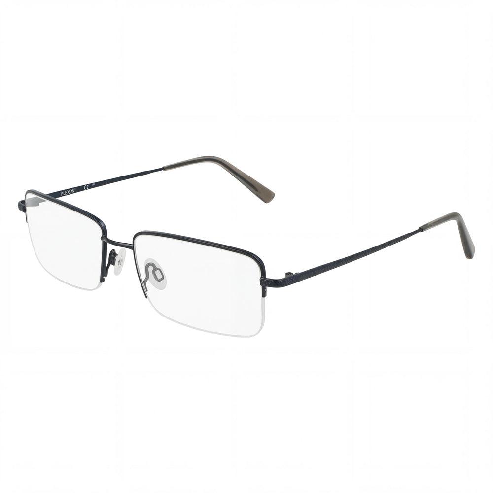 Gafas Flexon para hombre con montura Flexon y lentes compuestas multicolor, azul marino satinado, ancho de lente: 2 mm, puente: 18 mm, patilla: 145 mm