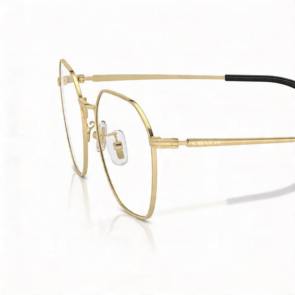 Armazón para gafas de hombre COACH Hc5170, metal redondo, dorado claro brillante, lente de demostración, 52 mm