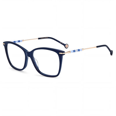 Carolina Herrera CH 0042 PJP Women's Full Rim Plastic Prescription-Ready Eyeglasses Blue Gold 54mm