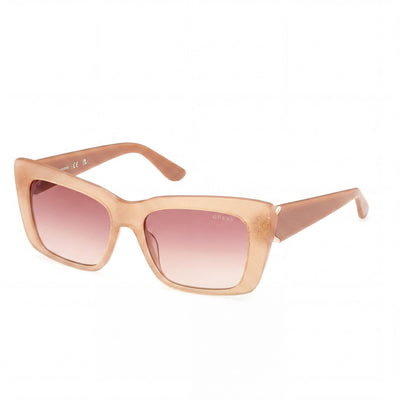 Gafas de sol Guess Cat Eye GU7890 con montura de plástico beige brillante y marrón degradado, 55 mm, 100 % protección UV