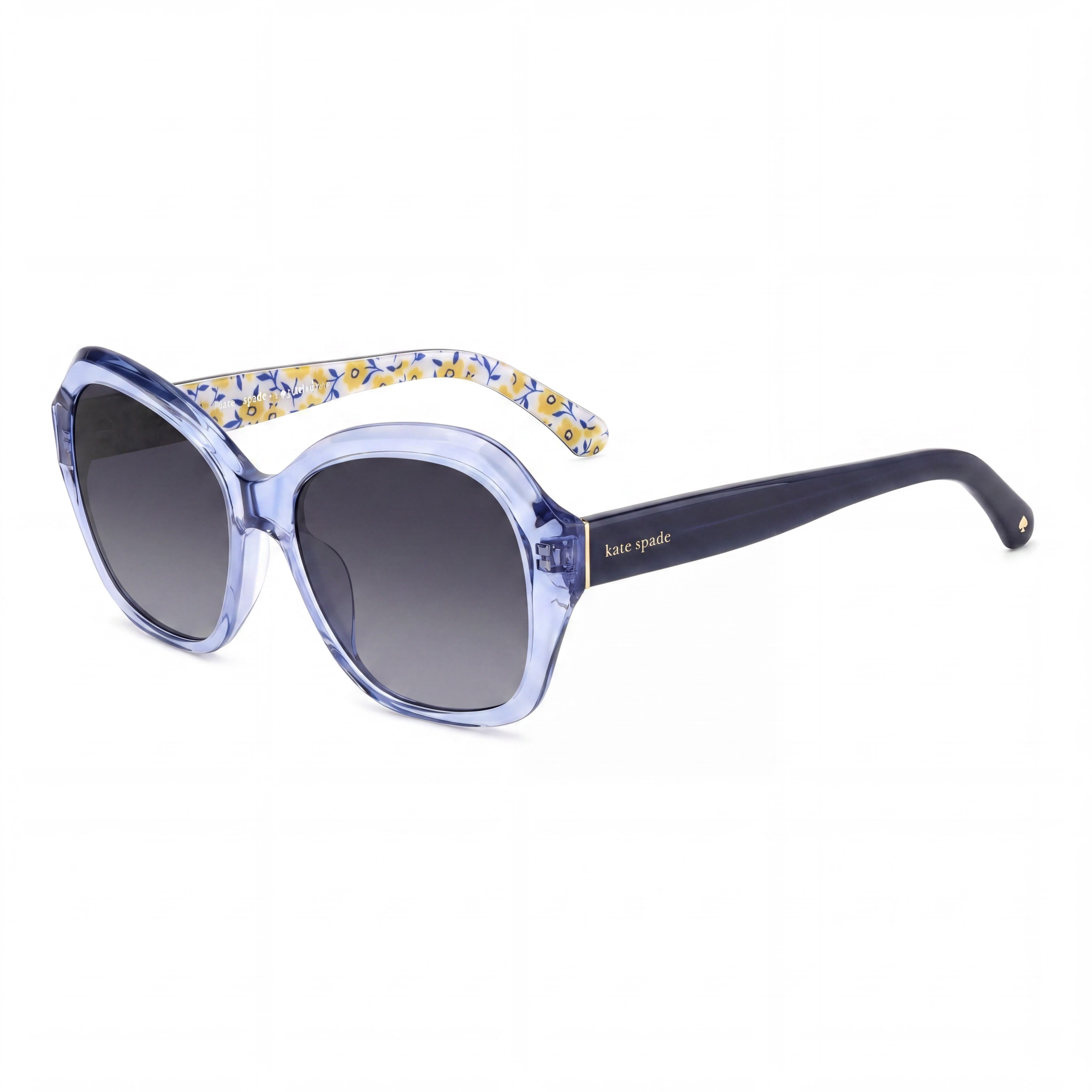 kate spade new york Casual Women's Blue Acetate Sunglasses with Dark Grey Shaded Non-Polarized Lenses 55mm, Photo 1