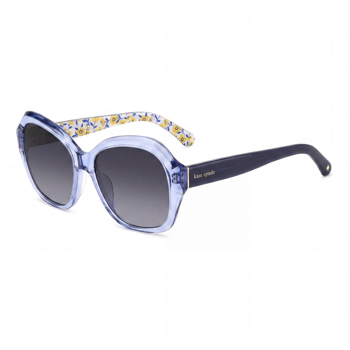 kate spade new york Casual Women's Blue Acetate Frame Sunglasses with Dark Grey Shaded Lenses, 55mm, Photo 1