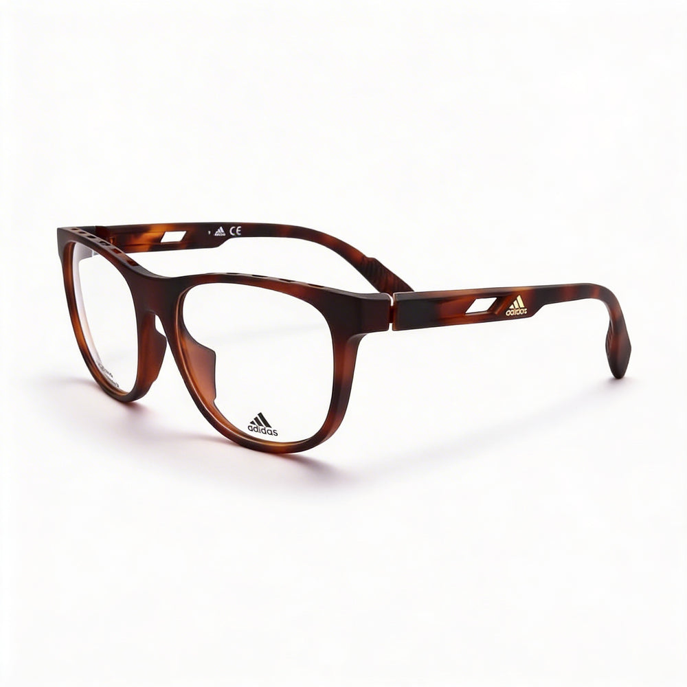 Gafas Adidas modernas unisex con montura de plástico y lentes transparentes de 55 mm, puente de 16 mm y patillas de 140 mm