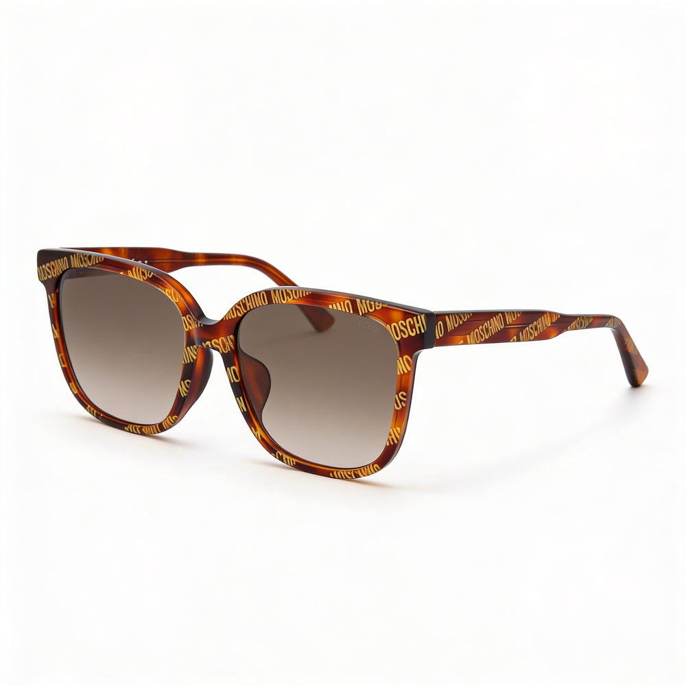 Gafas de sol Moschino MOS134/F/S cuadradas de acetato Havana para mujer con degradado marrón y 100% protección UV, 58 mm