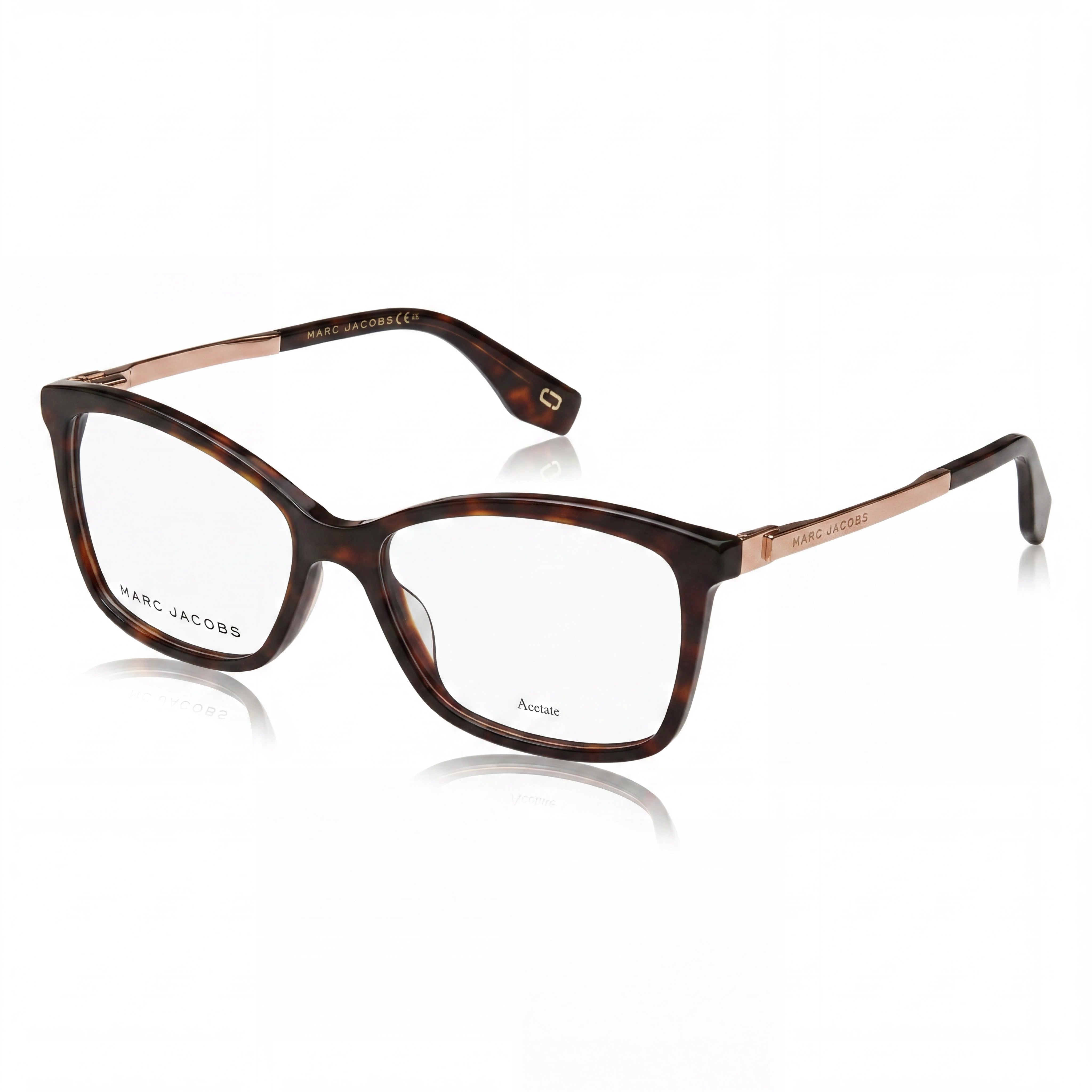Marc Jacobs Marc 306 Women's Tortoiseshell Acetate Square Eyeglasses with Havana Polycarbonate Lenses 54mm, Photo 1