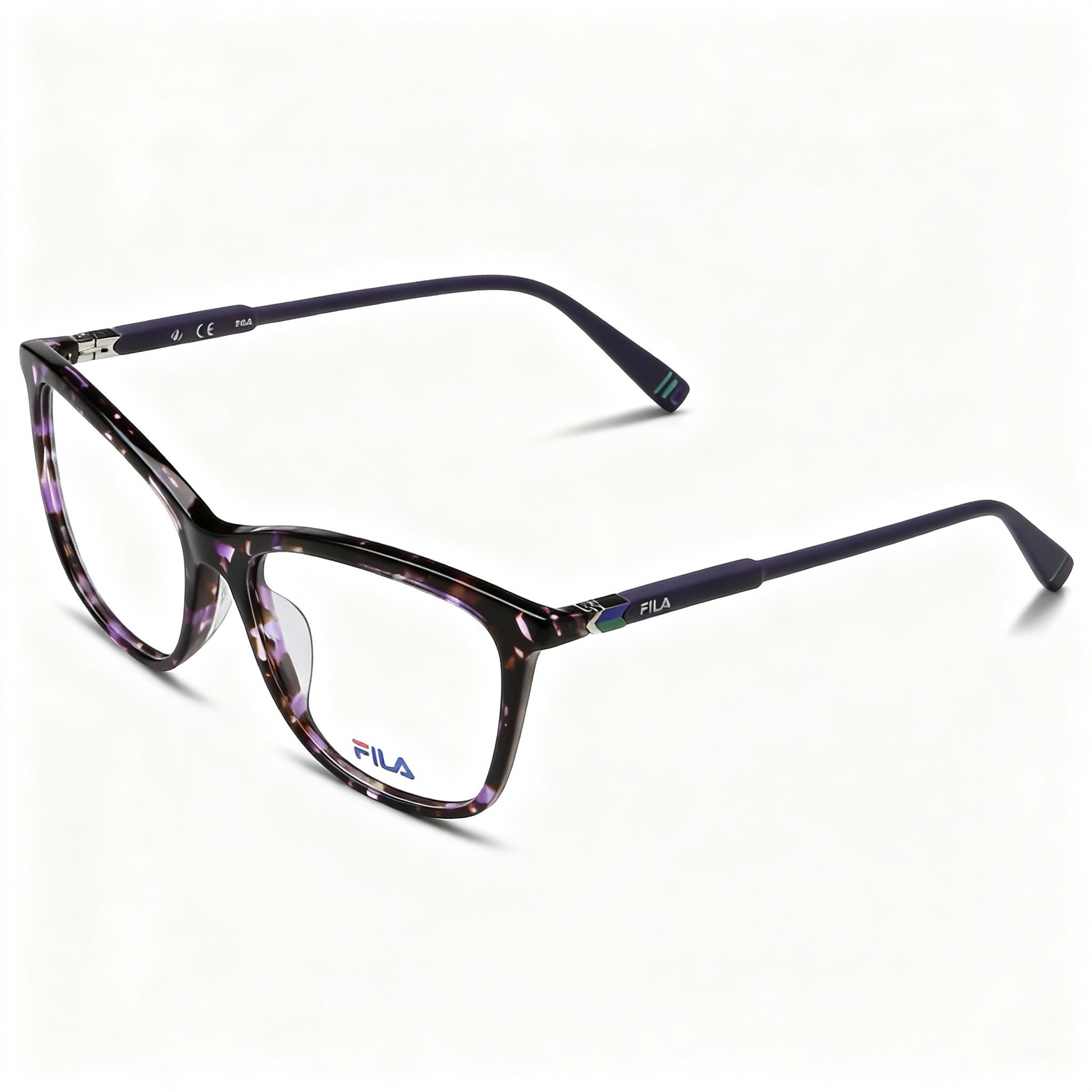 Fila Men's VF9402 Full Frame Plastic Transparent Violet Havana Eyeglasses 54mm, Photo 1