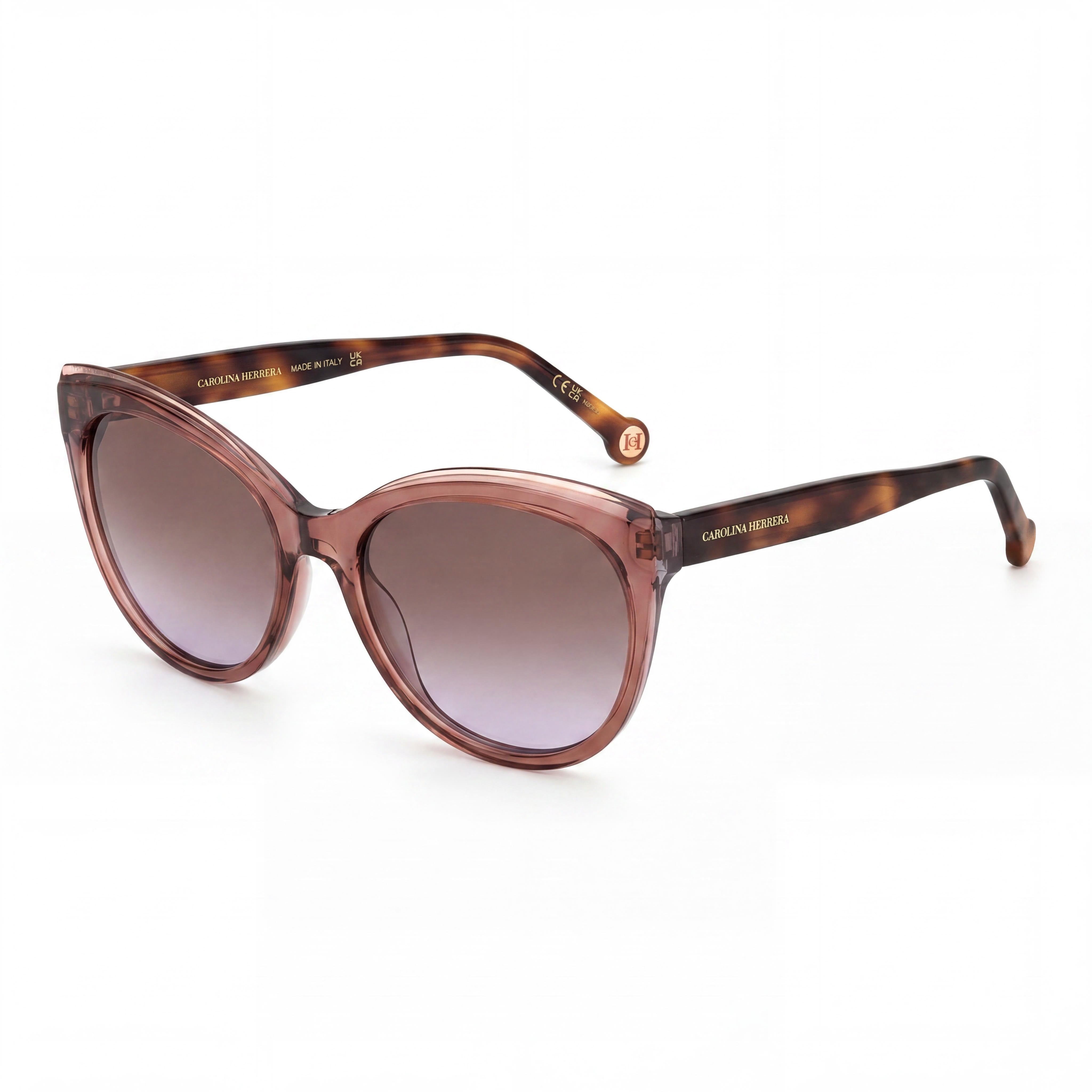 Gafas de sol ligeras de acetato con montura marrón grisácea para mujer Carolina Herrera Essential, aptas para lentes graduadas, 57 mm, Photo 1