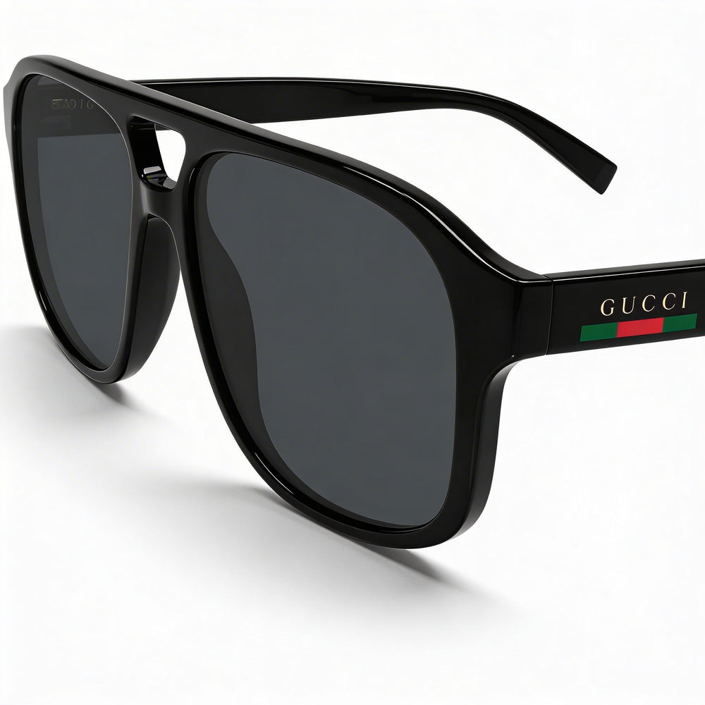 Gucci Modern Model Unisex Black Frame Black Lens Sunglasses with 18mm Bridge and 145mm Temples