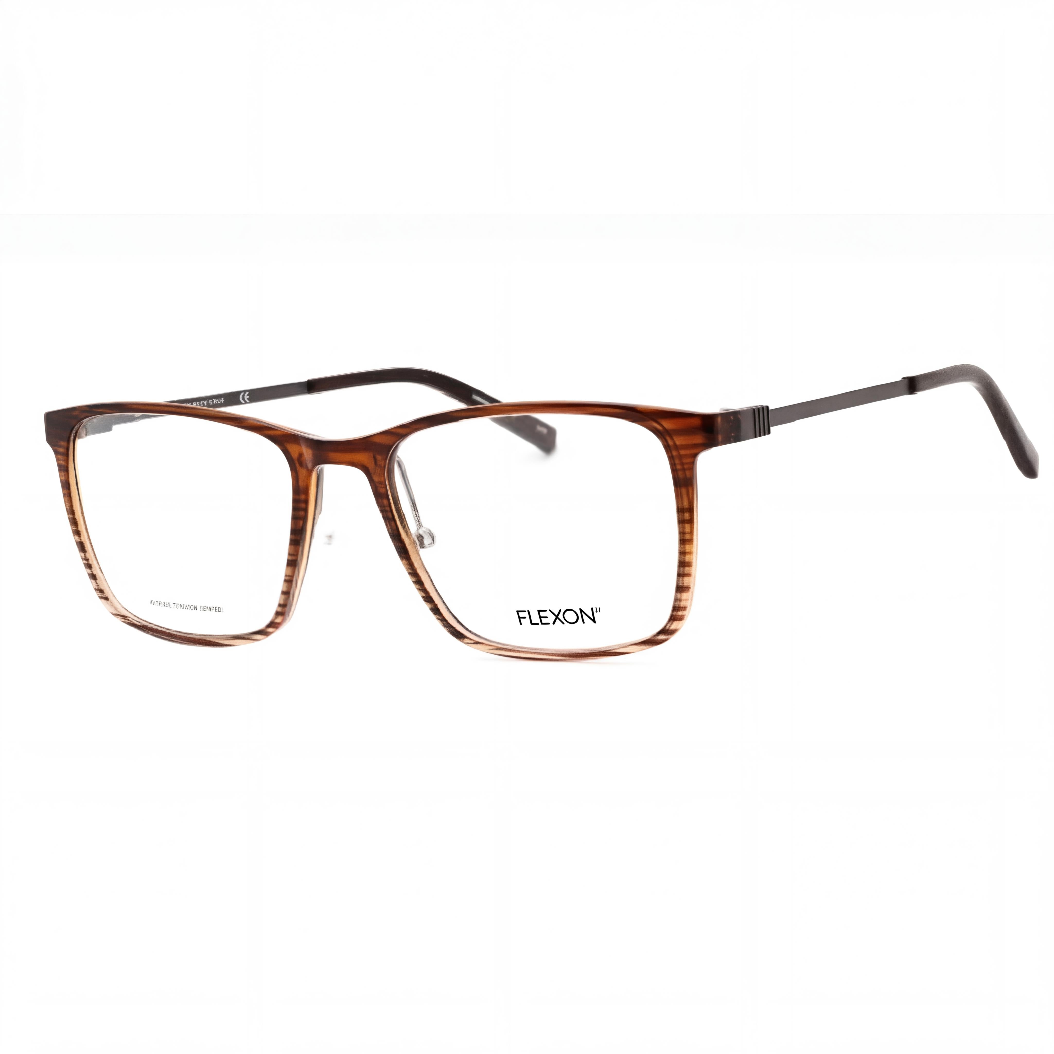 Flexon Ep8011 Unisex Eyeglasses, Acetate Frame in Brown Grey , with Polycarbonate Lenses, Size 53mm, Photo 1