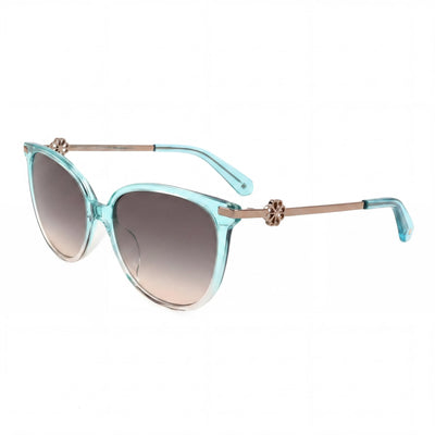 Gafas de sol de acetato ojo de gato para mujer Kate Spade New York Kristina/G/S, Marrón degradado gris, lentes gris fucsia, protección UV 54mm