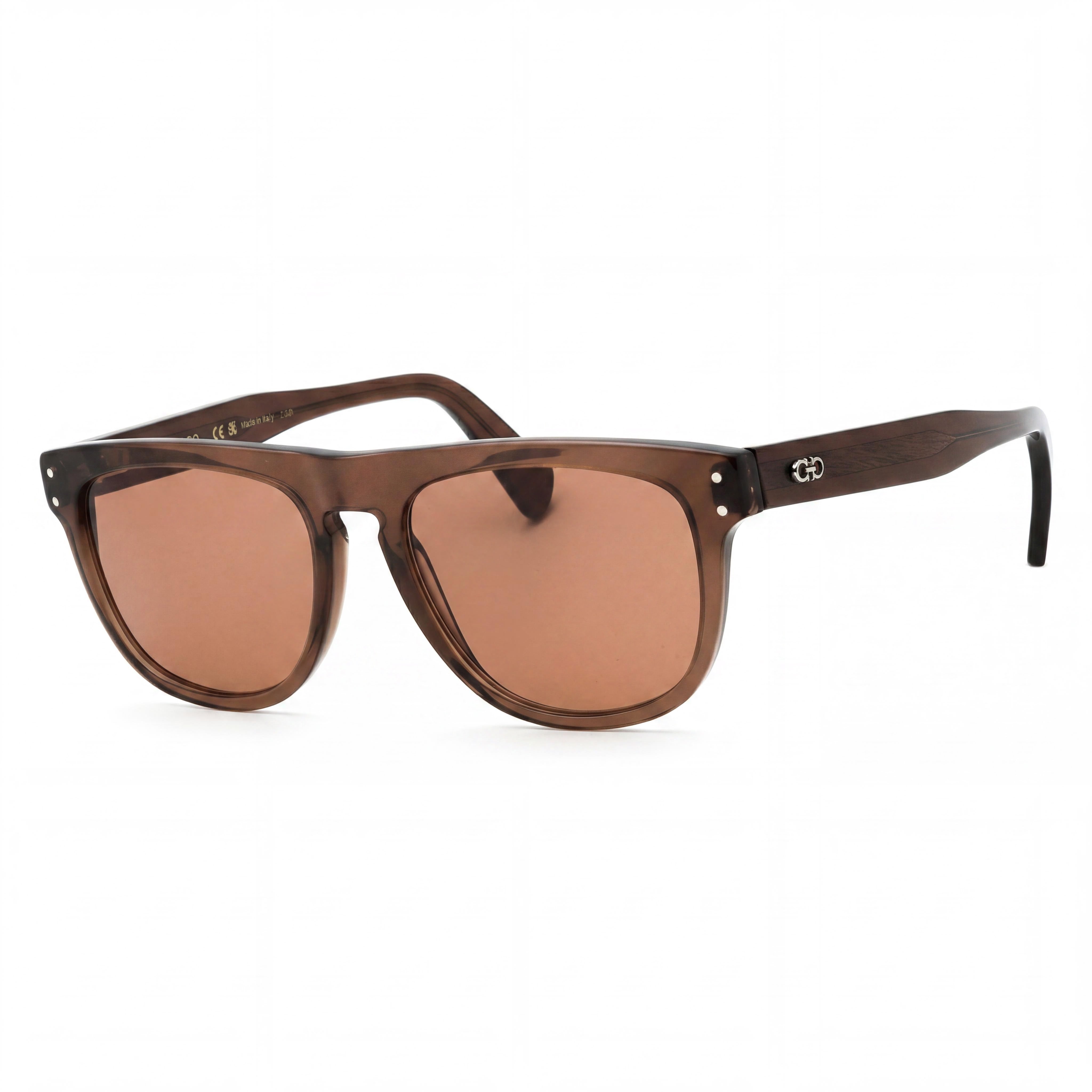 Salvatore Ferragamo SF1111S Men's Plastic Frame Sunglasses with UV Protection, Transparent Brown 55mm, Photo 1