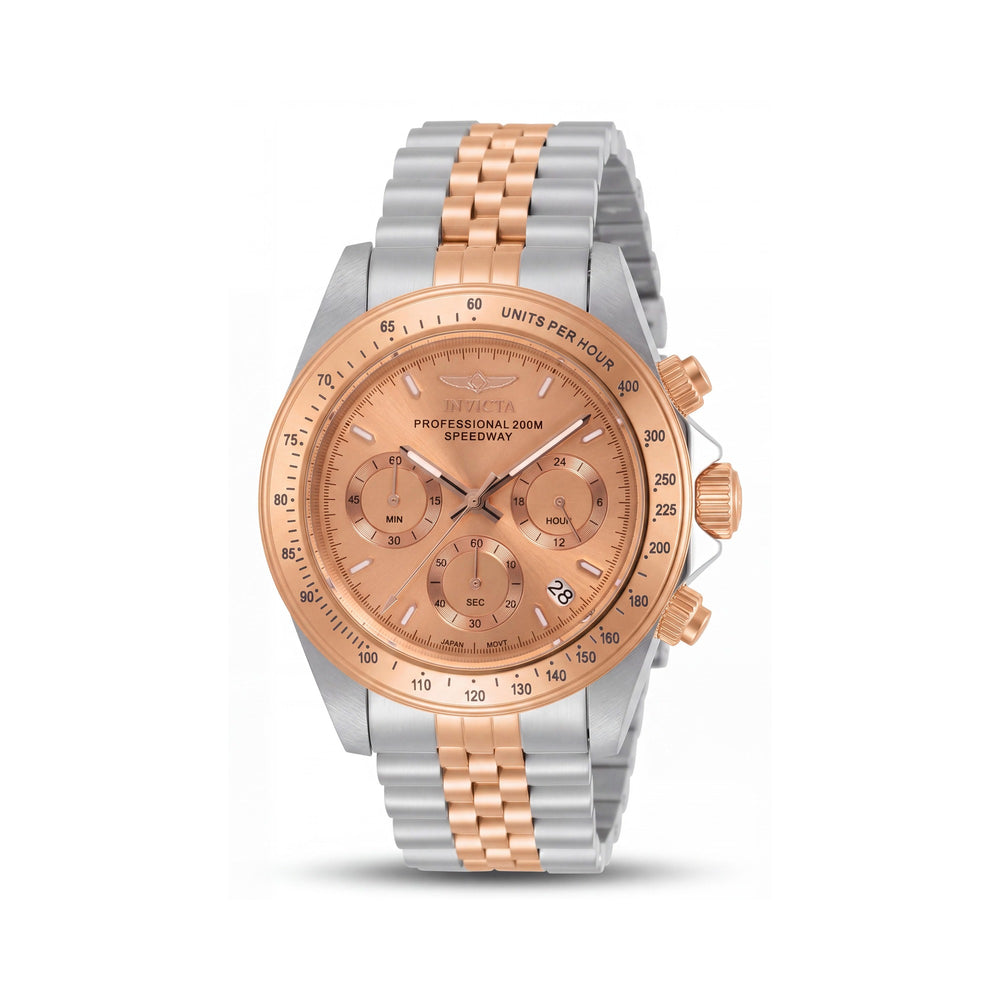 Invicta 30994 Men's Quartz Watch, Two-Tone Rose Gold & Silver, Glow In The Dark Dial, Scratch Resistant Mineral Crystal