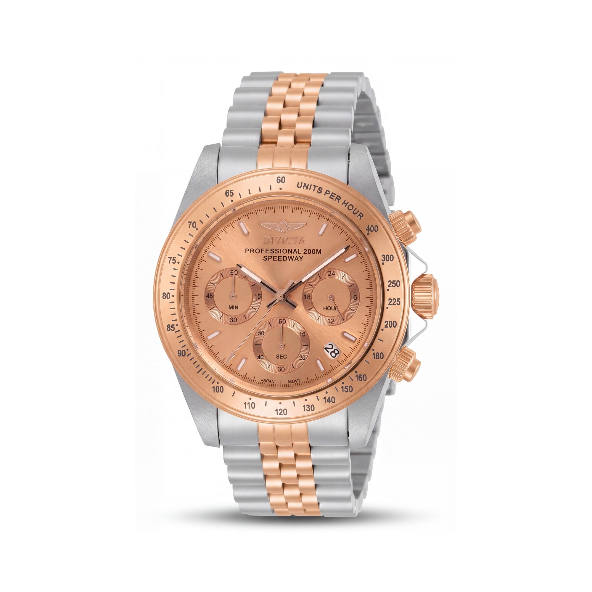 Invicta 30994 Men's Quartz Watch, Two-Tone Rose Gold & Silver, Glow In The Dark Dial, Scratch Resistant Mineral Crystal, Photo 1