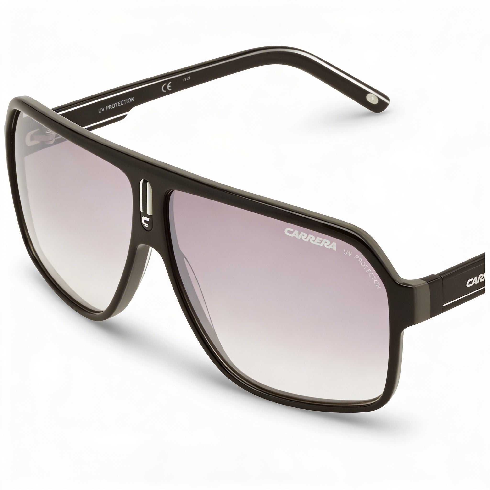 Carrera CARRERA 27 Unisex Negro Gris Cristal Negro Marco de Plástico Gris Espejo Lentes Plateadas 100% Protección UV 62mm, Photo 1