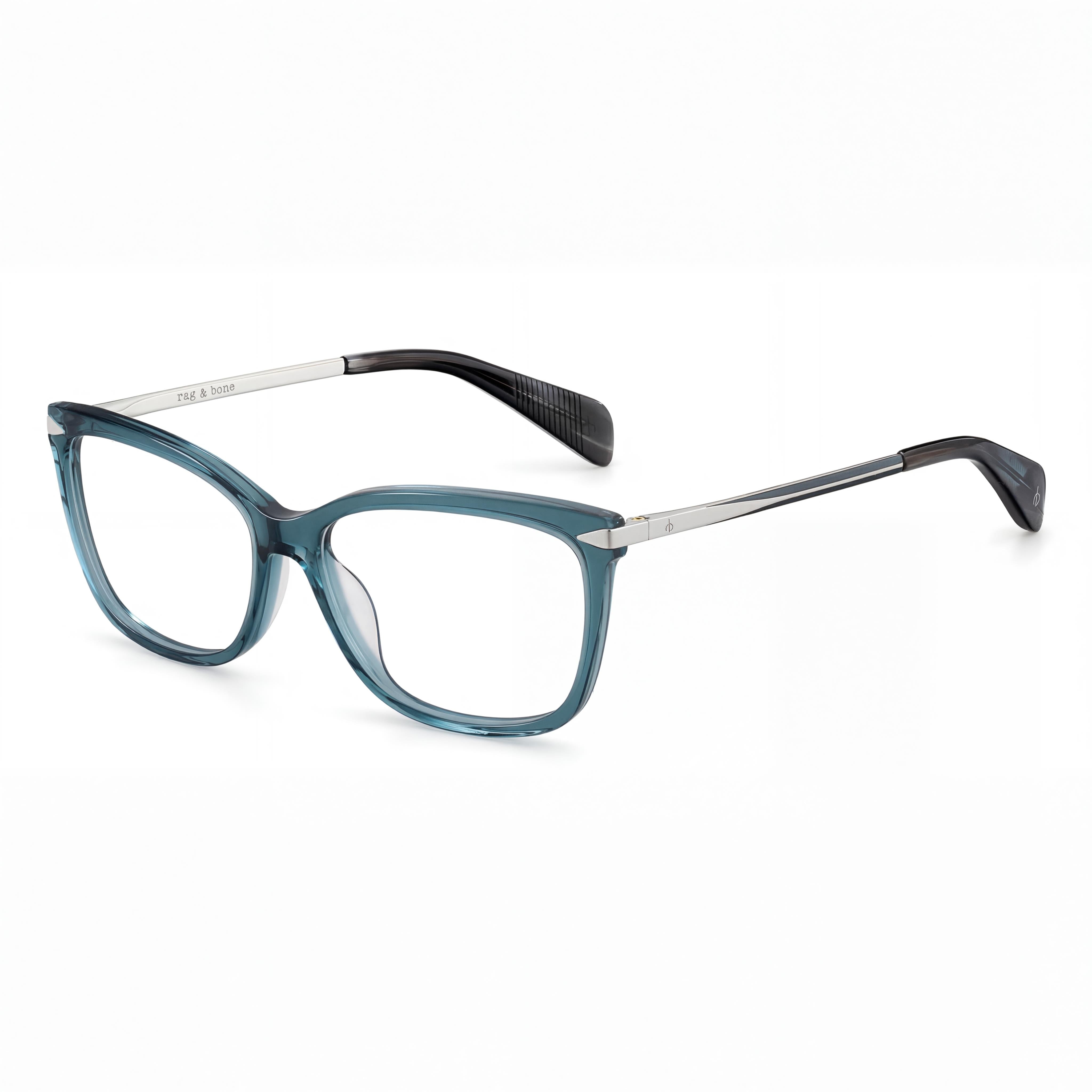 Rag & Bone Rnb 3010 Women's Eyeglasses featuring Blue Pallad Acetate Frames with Polycarbonate Lenses, Size 52-15-140mm, Photo 1