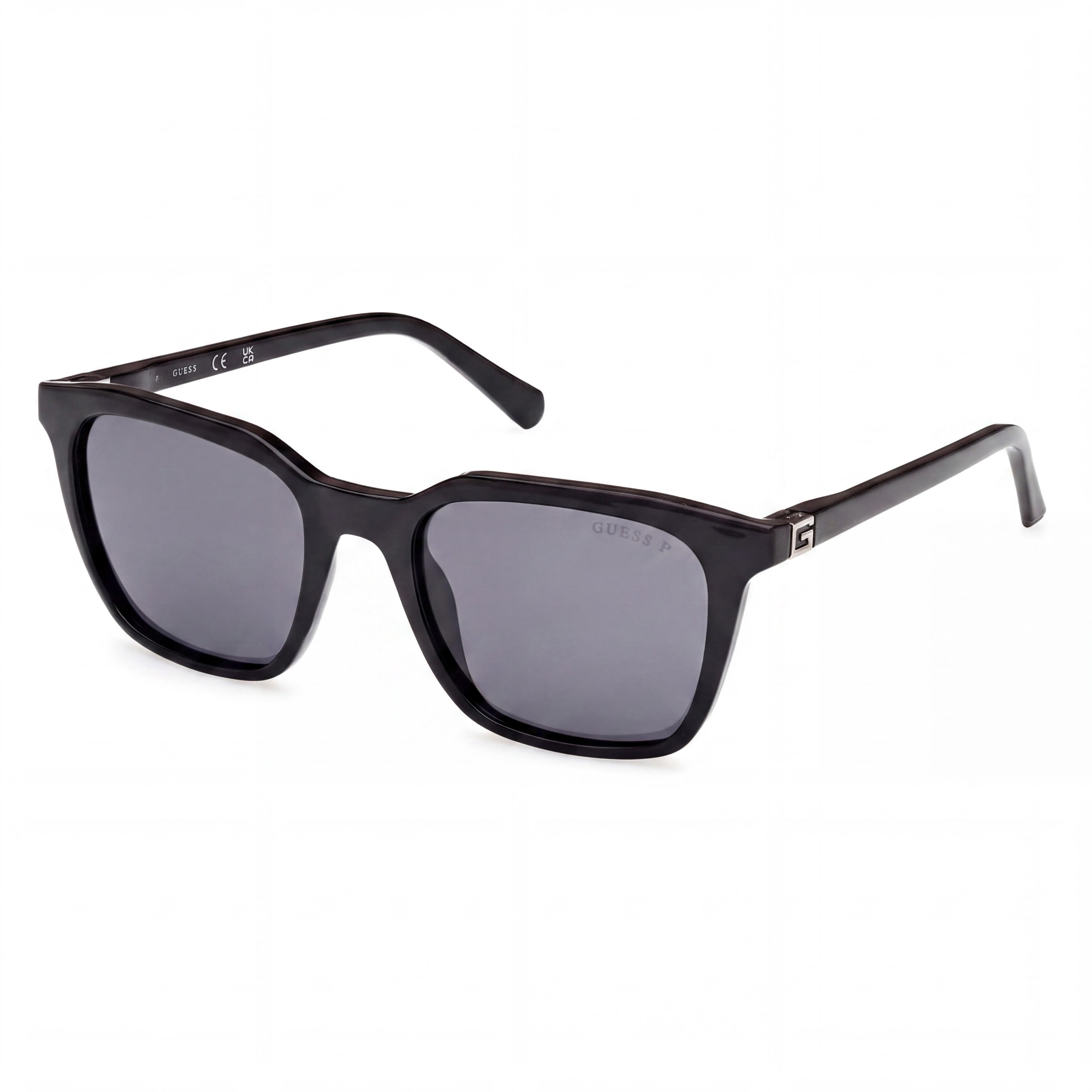GUESS Gu00170 Gafas de sol unisex, montura inyectada negra brillante, cristales ahumados no polarizados con protección UV 400 de 53mm, Photo 1