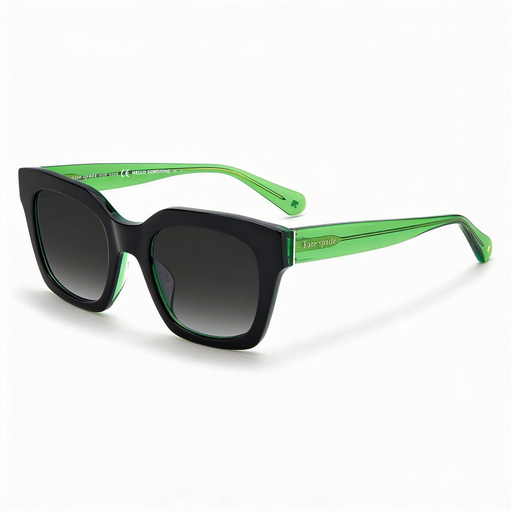 Gafas de sol Kate Spade New York Seasonal para mujer, de acetato, en negro, verde y gris, sin polarizar, con montura gris oscuro y sombreado, 50 mm