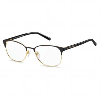Monturas ópticas Tommy Hilfiger Th 1749 para mujer de acero aleado negro mate de 53 mm - Lentes de demostración transparentes, listas para graduar