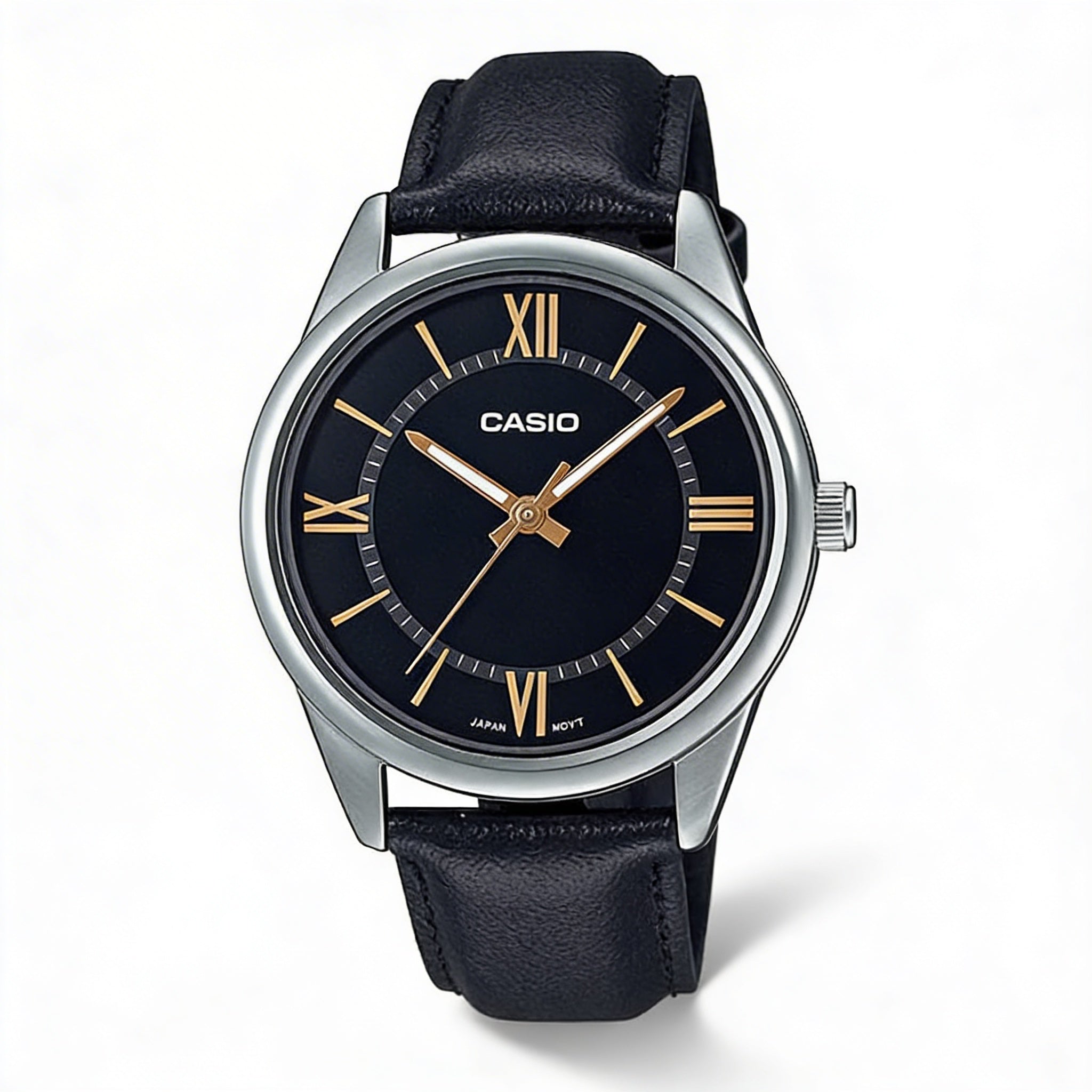 Reloj Casio de cuarzo para hombre, acero inoxidable rojo, cuero, resistente al agua, 40 mm, Photo 1