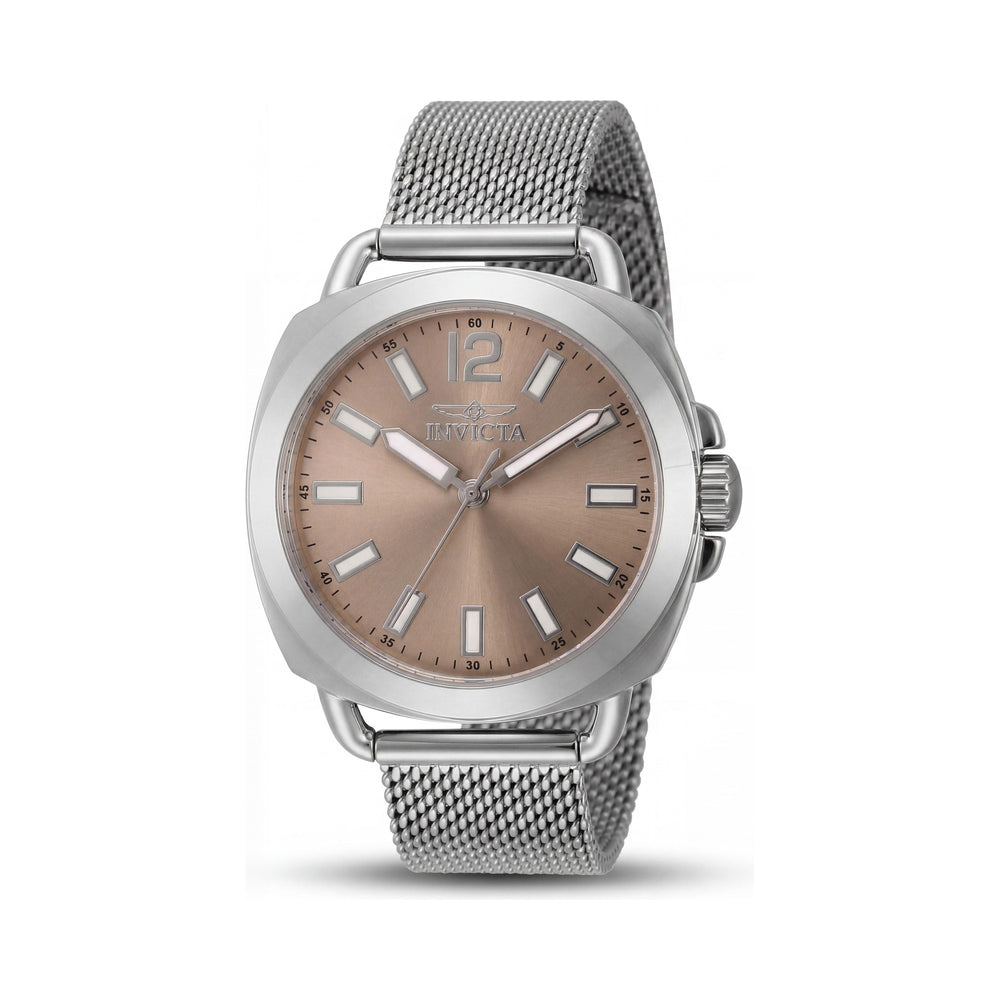 Reloj Invicta 46337 de acero inoxidable para mujer, esfera rosa, cuarzo, resistente a arañazos, resistente al agua hasta 50 m, 32 mm