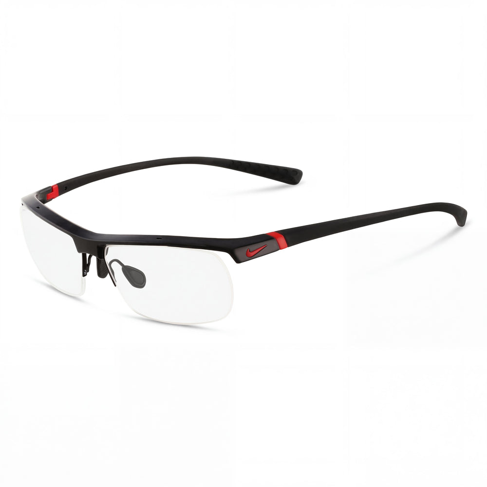 Nike Men's Rectangular 7071/2 Plastic Dark Anthracite, Black Frame Gloss Black Clear non- Lenses 57mm