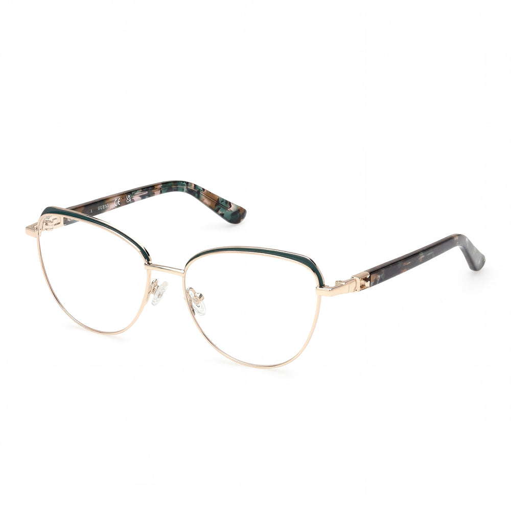 GUESS Gu2982 Women's Dark Green Metal Frame Sunglasses with Dark Green Polycarbonate Lenses 53mm