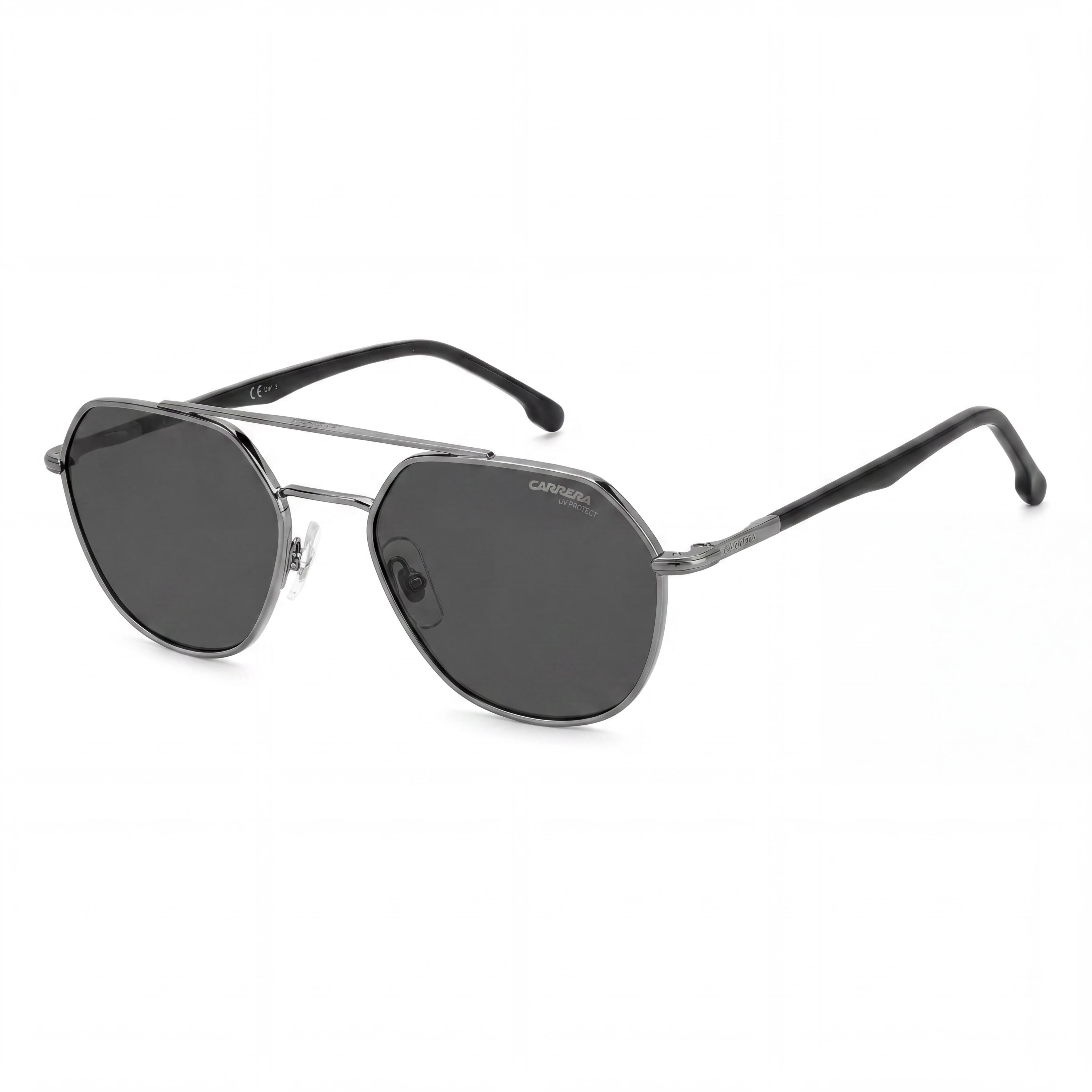 Carrera para hombre CARRERA 303/S de acero inoxidable, rutenio oscuro, gris sin polarizar, protección UV, gafas de sol de 53 mm, Photo 1