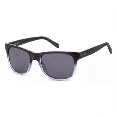 Gafas de sol Fossil Casual de policarbonato con cristal sombreado negro no polarizadas para hombre, 55-19-145