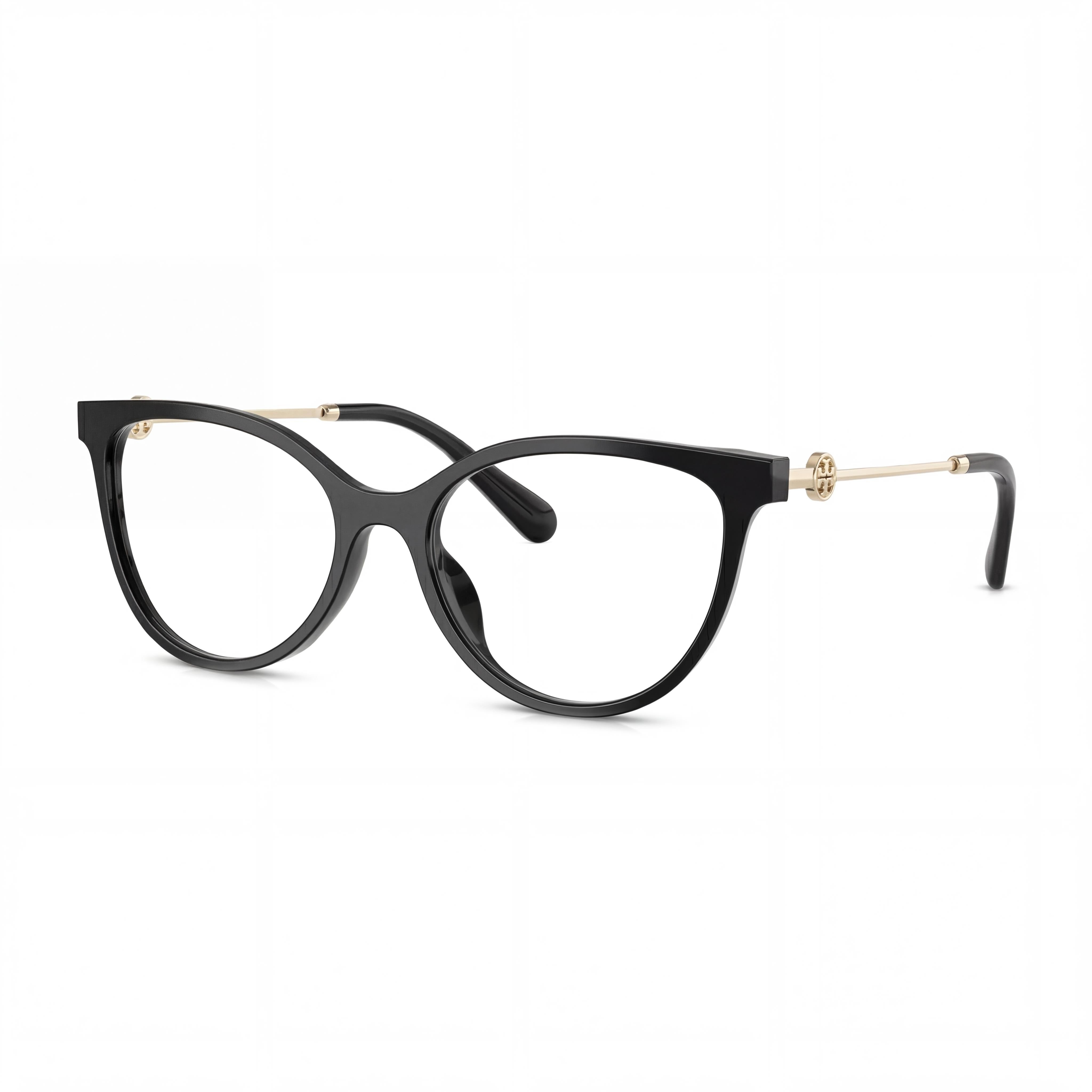 Tory Burch Miller Phantos Ty 2149u Men's Black Acetate Round Frame Eyeglasses with Clear Plastic Lenses 53mm, Photo 1
