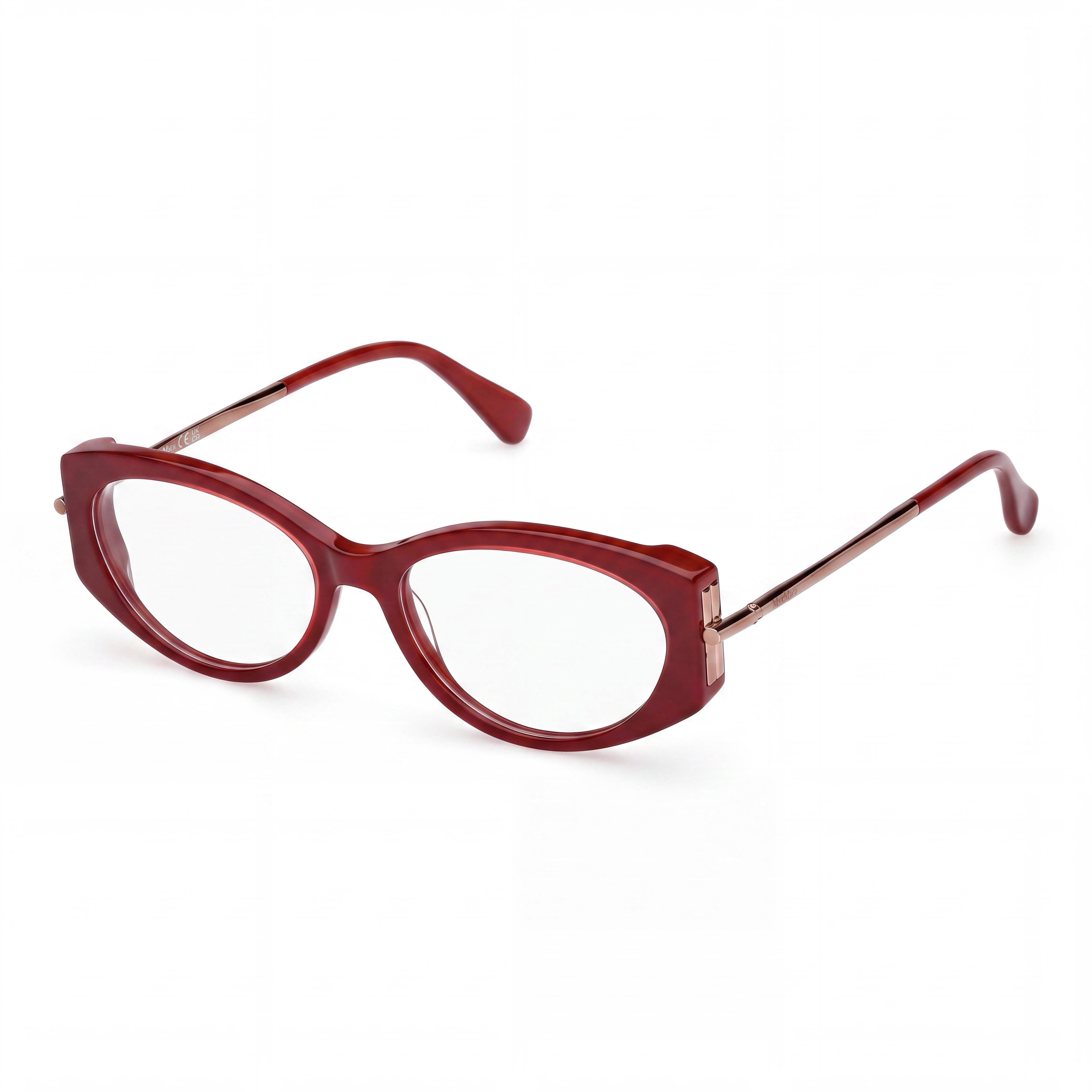 MaxMara Mm5204 Women's Optical Eyeglasses with Plastic Frame in Bordeaux Dark Bronze and Polycarbonate Lenses 52mm, Photo 1