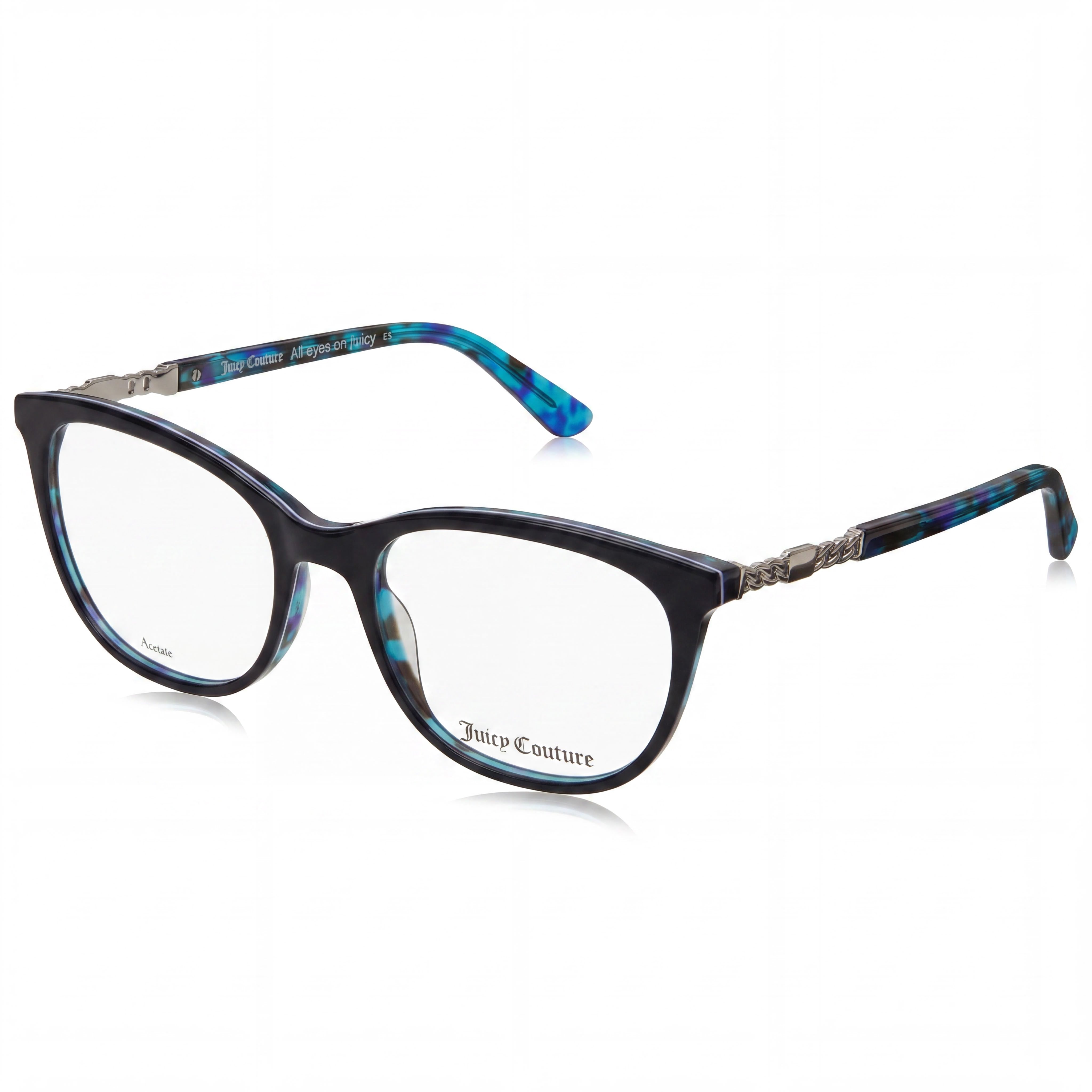 Gafas de sol Juicy Couture para mujer, montura de acetato color habana azul, lentes de 52 mm, puente de 18 mm, patillas de 135 mm, Photo 1