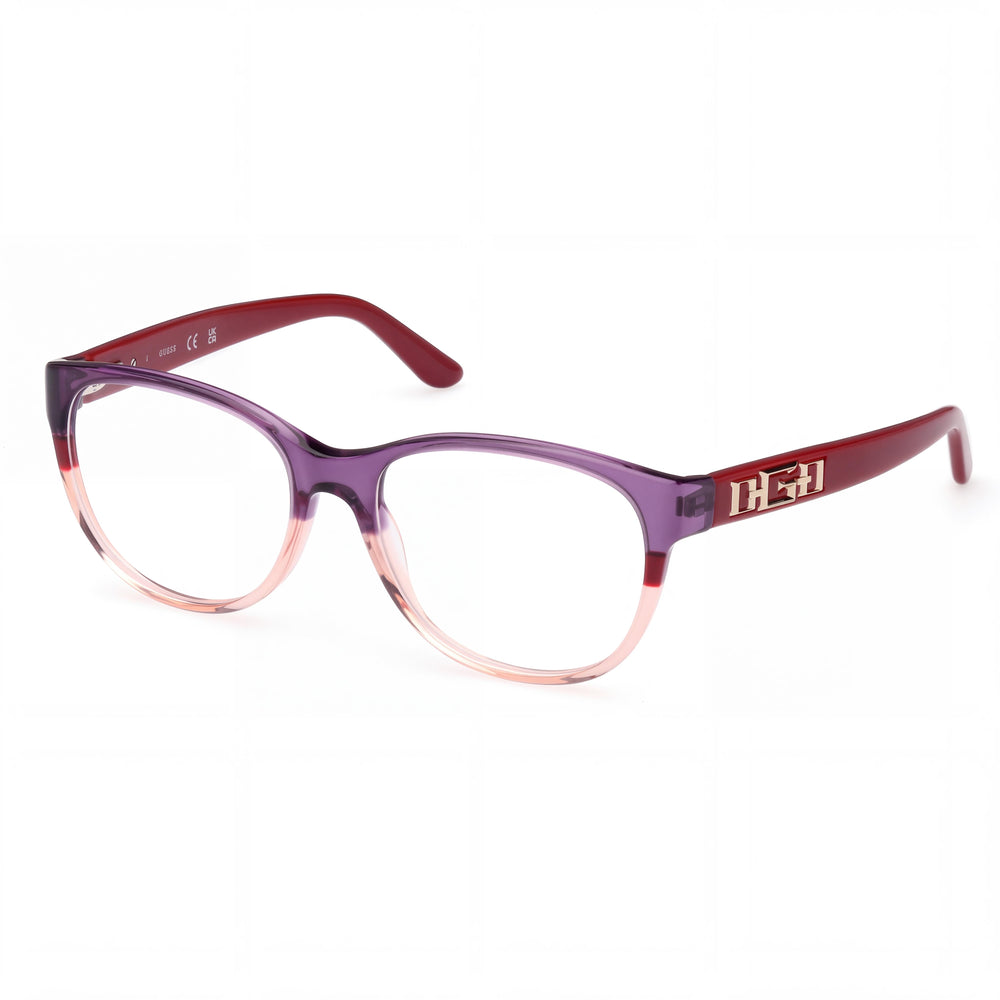 Gafas GUESS GU2980 para mujer, estilo moderno, montura de plástico color burdeos con lentes de policarbonato color burdeos, 50 mm