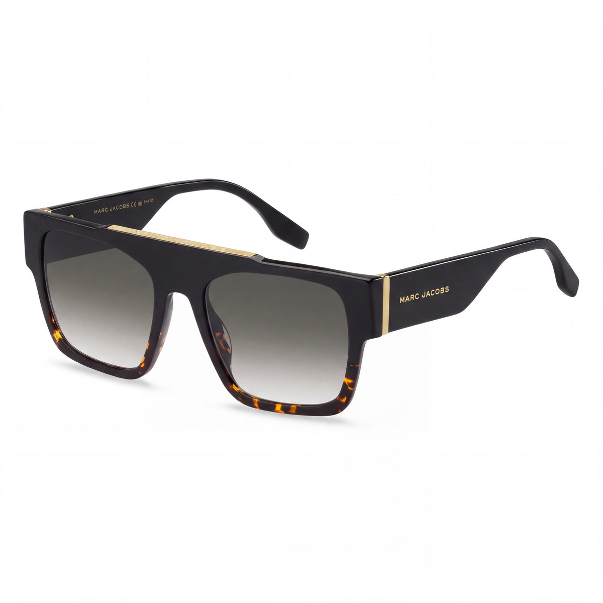 Marc Jacobs MARC 757/S Gafas de sol rectangulares para hombre de acetato negro mate Lentes grises Protección UV 54 mm, Photo 1