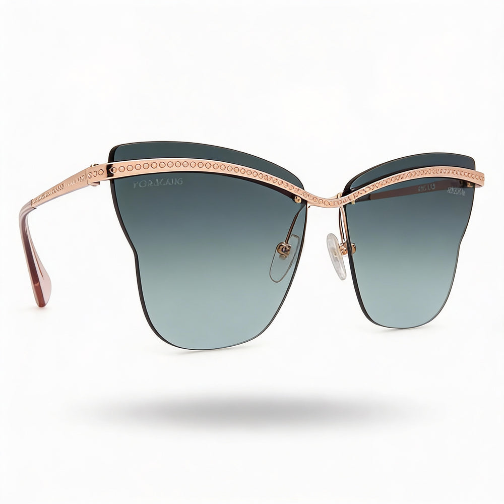 Max & Co. Modern Women's Sunglasses with Gold Metal Frames and Gradient Green Lenses, 60mm Lens Width