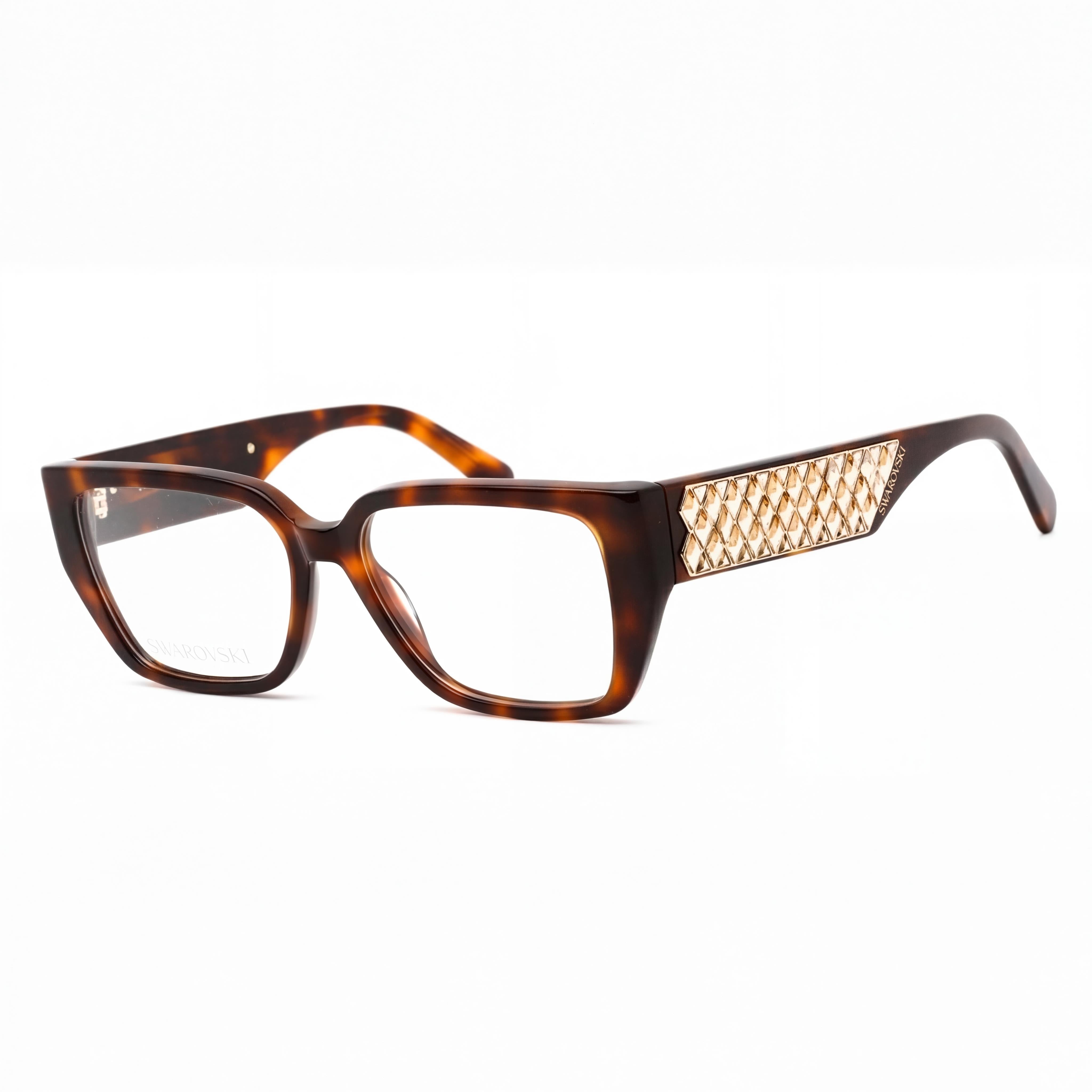 Swarovski Sk5446 Women's Blonde Havana Plastic Frame with Polycarbonate Clear Lenses 54-16-140mm, Photo 2