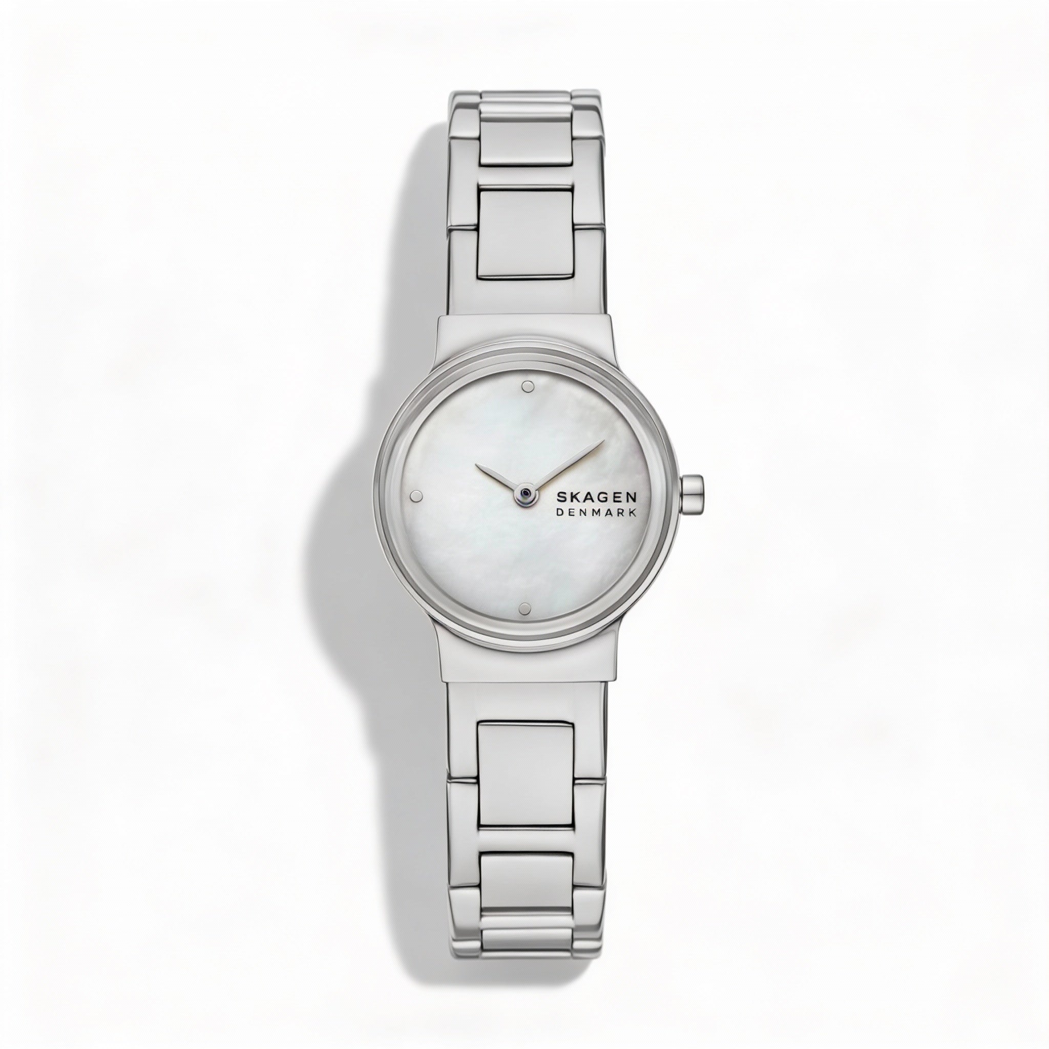Skagen Freja Lille Women's Silver Stainless Steel White Mother-of-Pearl Dial Scratch-Resistant 26mm Watch
