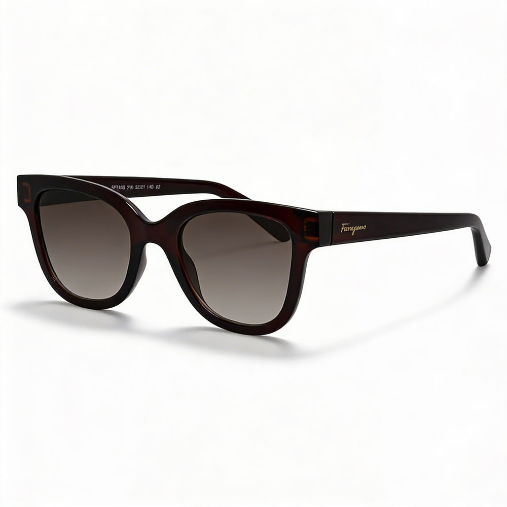 Ferragamo SF1066S Women's Crystal Brown Plastic Frame Grey Gradient UV Sunglasses 52mm