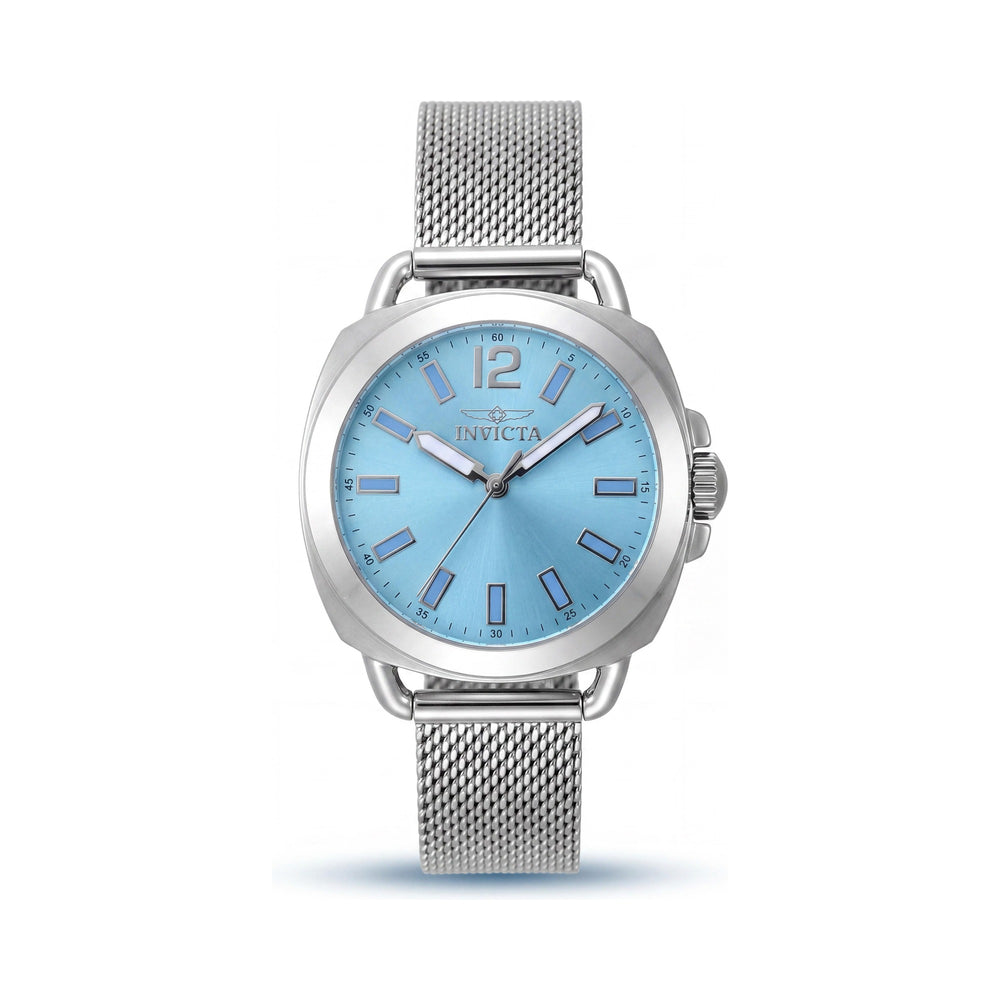Reloj unisex Invicta Wildflower 47323 de acero inoxidable plateado con esfera azul y cuarzo, resistente al agua hasta 5 bares, 32 mm